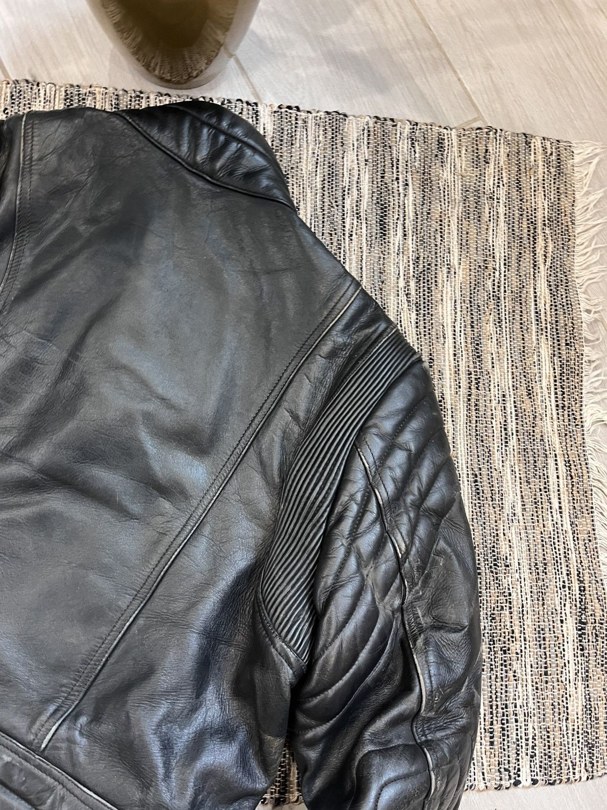 Vintage Vintage MOTO Leather Jacket Racing Motorcycle Biker faded Size US M / EU 48-50 / 2 - 15 Thumbnail