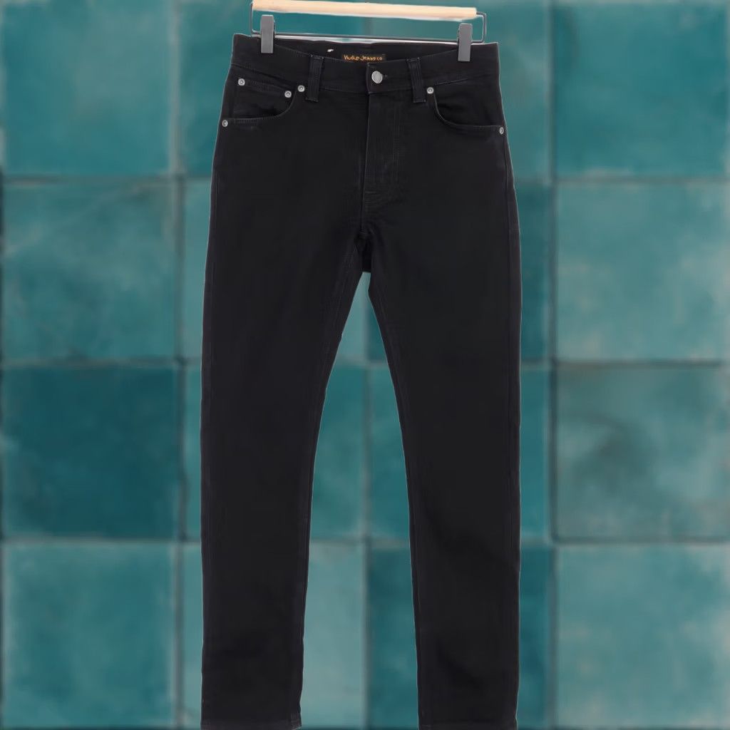 Nudie Jeans Lean Dean Slim Tapered Mens 28x30 Black Dry Cold Denim, Men's