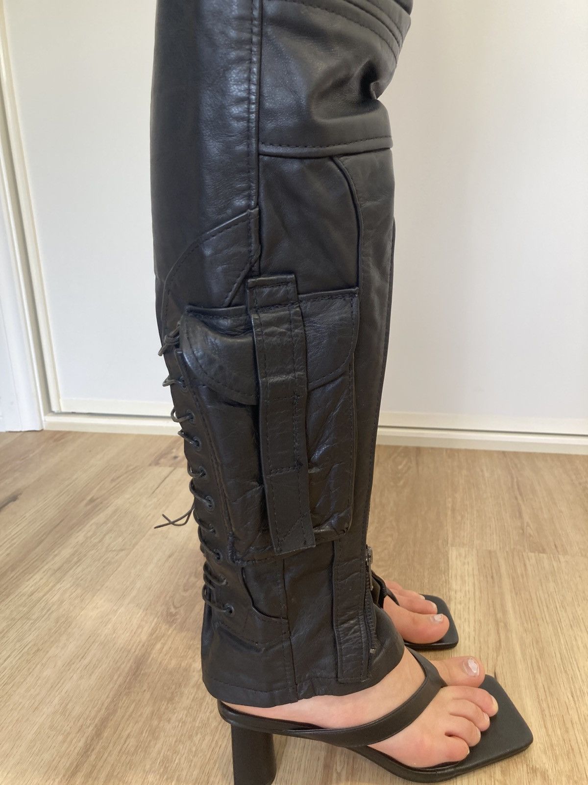 Other Vintage Custom Made Leather Pants Size 29" - 7 Thumbnail