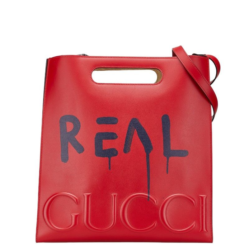 Gucci Gucci Guccighost GG Paint Leather 2Way Bag Leather Shoulder Bag 414476 in Red, Women's