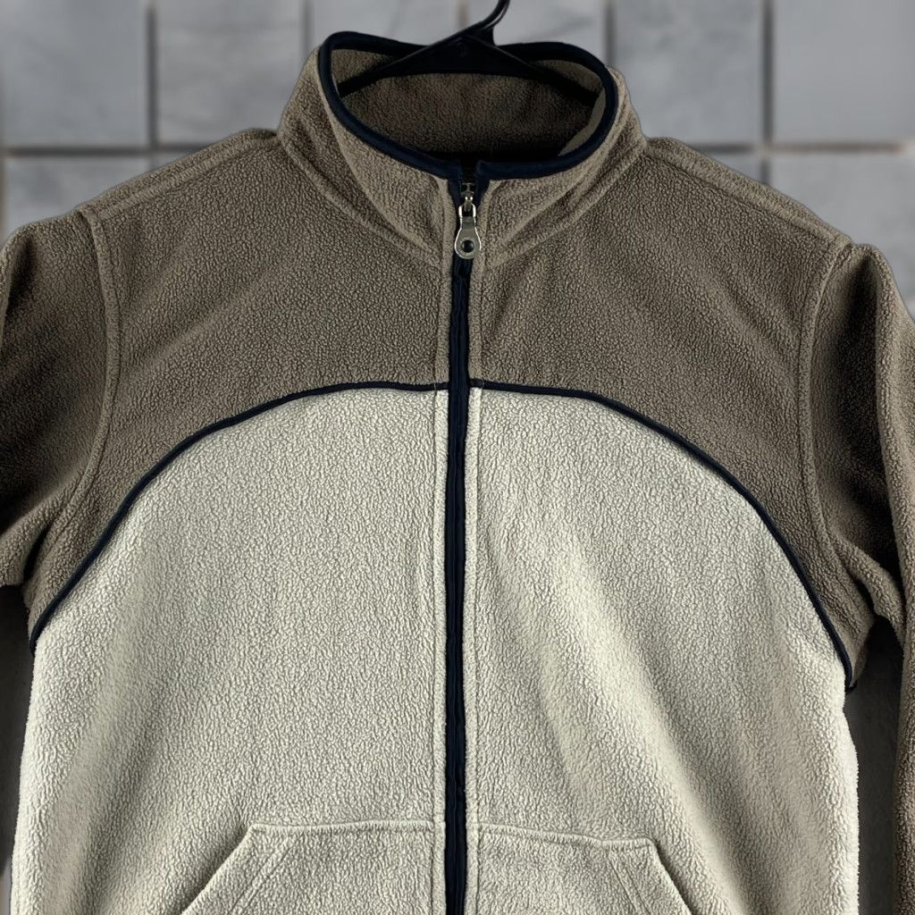 Lands' End Lands' End Sweater Womens S Beige Full Zip Long Sleeve Pockets Outdoor Modern Knit Fleece Size S / US 4 / IT 40 - 1 Thumbnail