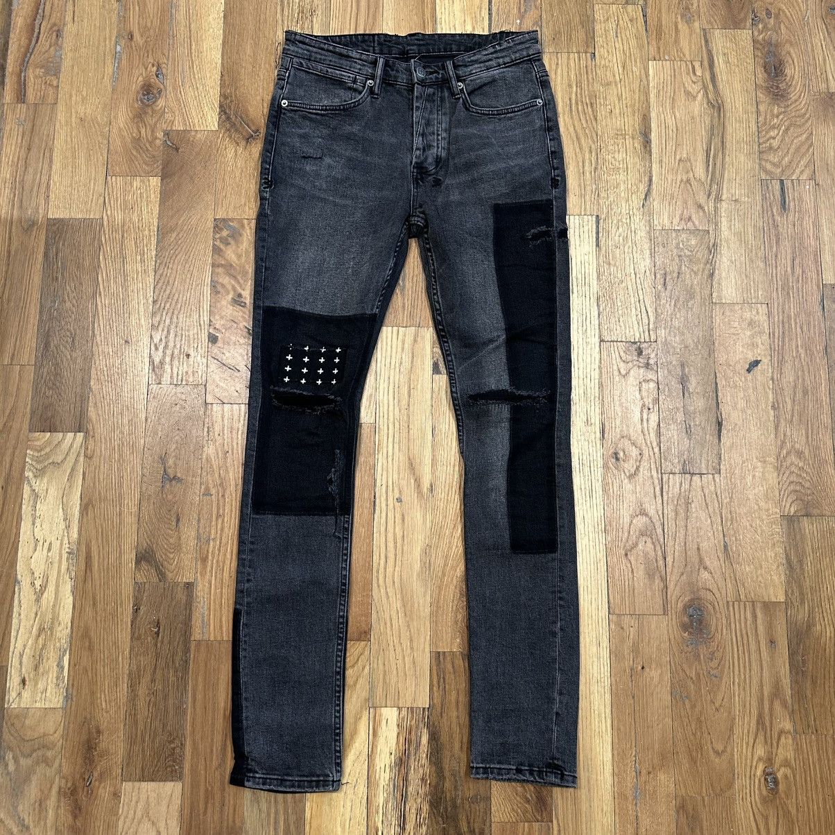 Ksubi Patched Black Grey Denim Jeans Size 31