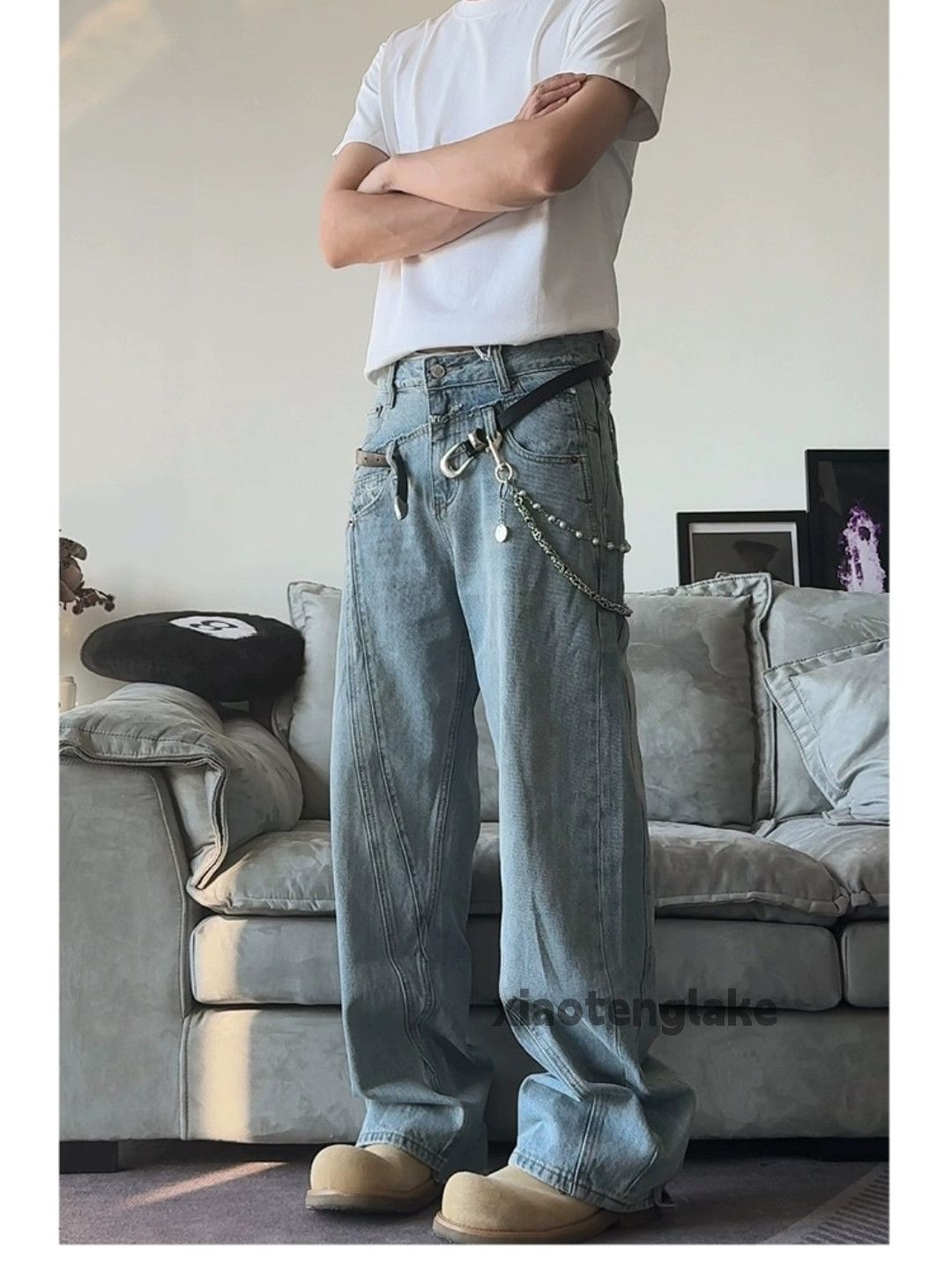 Jean × Vintage Utility skate hiphop patchwork yuppie loose baggy jeans Size US 32 / EU 48 - 1 Thumbnail