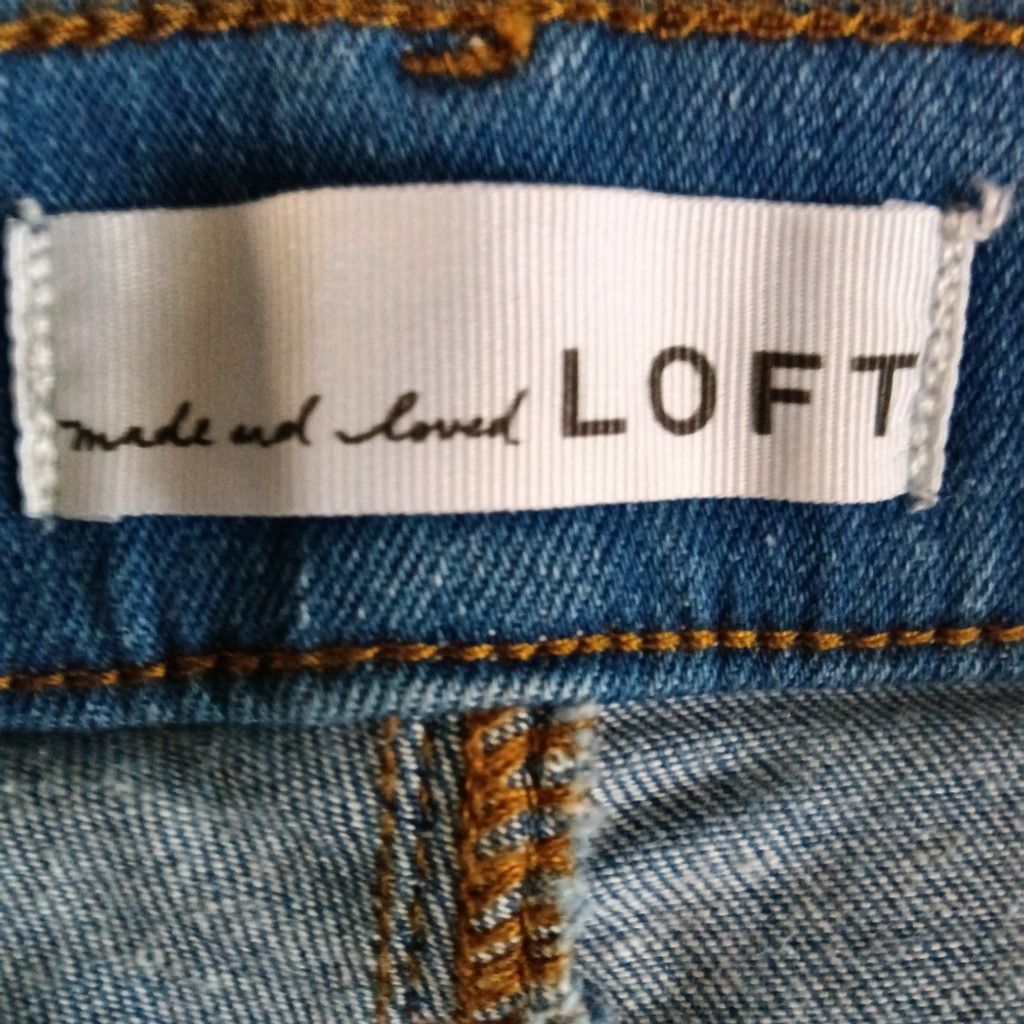 Loft LOFT Kick Crop Button Fly Jeans Indigo Flare High Rise 26/2 Size 26" / US 2 / IT 38 - 8 Thumbnail