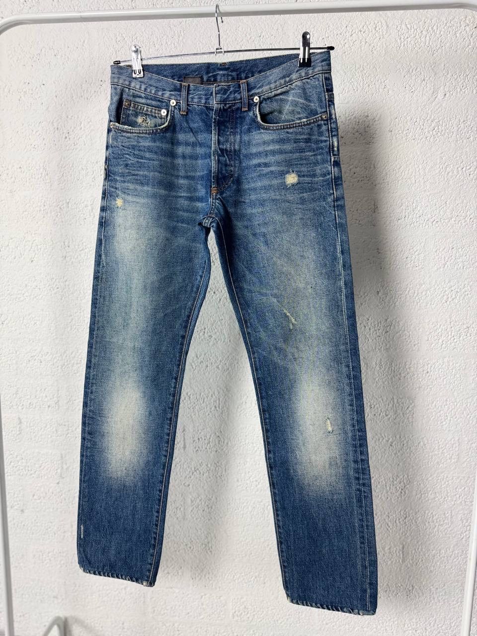 Dior Dior Hedi Slimane Distressed Denim Pants Size US 31 - 3 Thumbnail