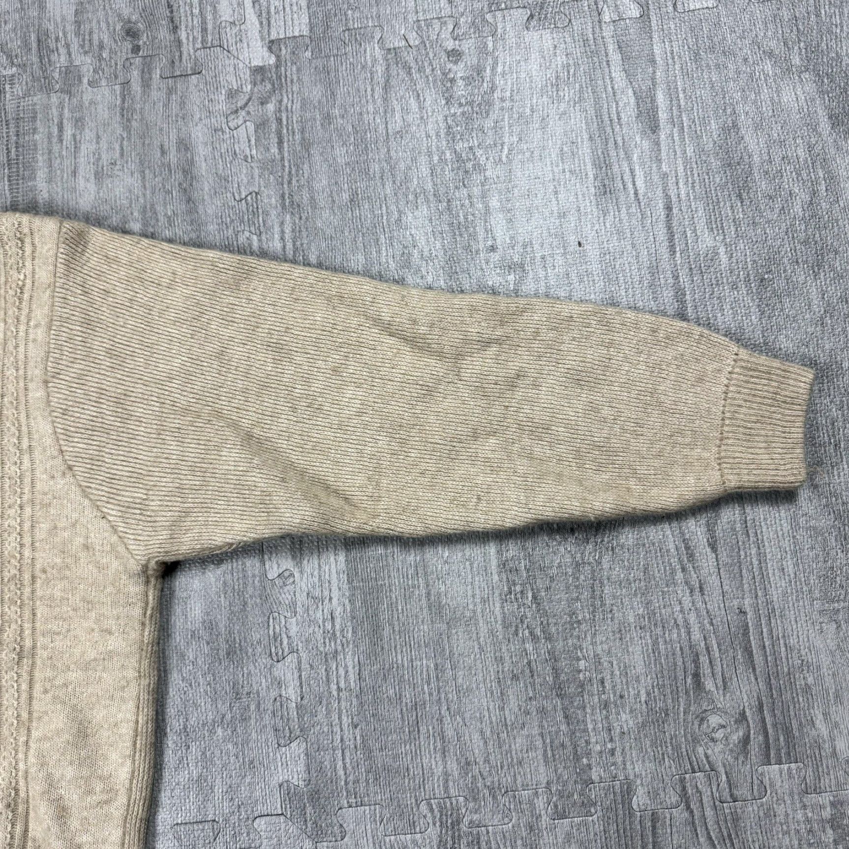 Vintage VINTAGE Preppy Argyle Knit V-Neck Pullover Sweater Mens Large Beige Soft 100% Lambswool Size US L / EU 52-54 / 3 - 3 Thumbnail