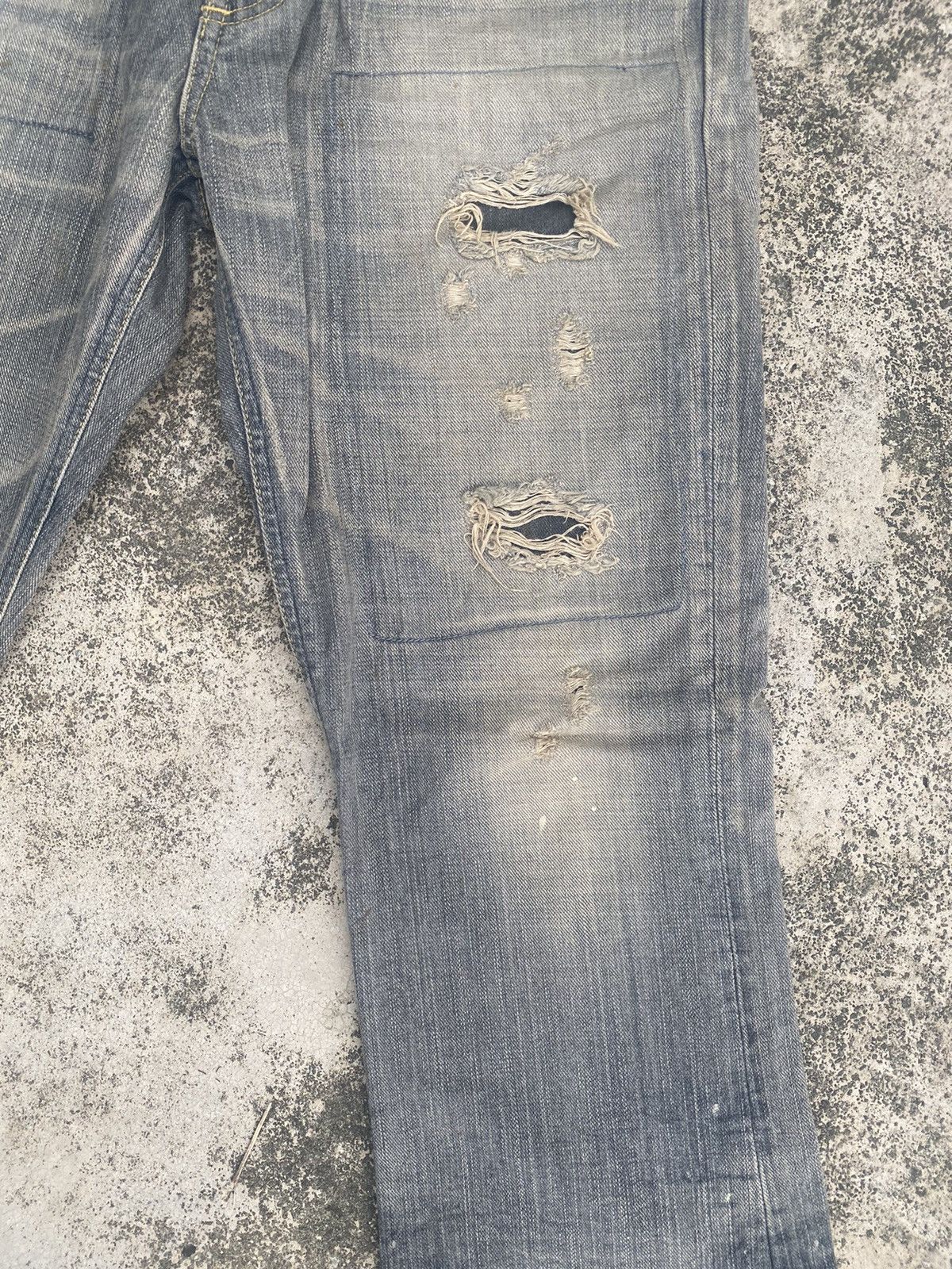 If Six Was Nine × Lee Flare Jeans Lee Distress Patchwork Clawmark Mud Bootcut Size US 32 / EU 48 - 6 Thumbnail