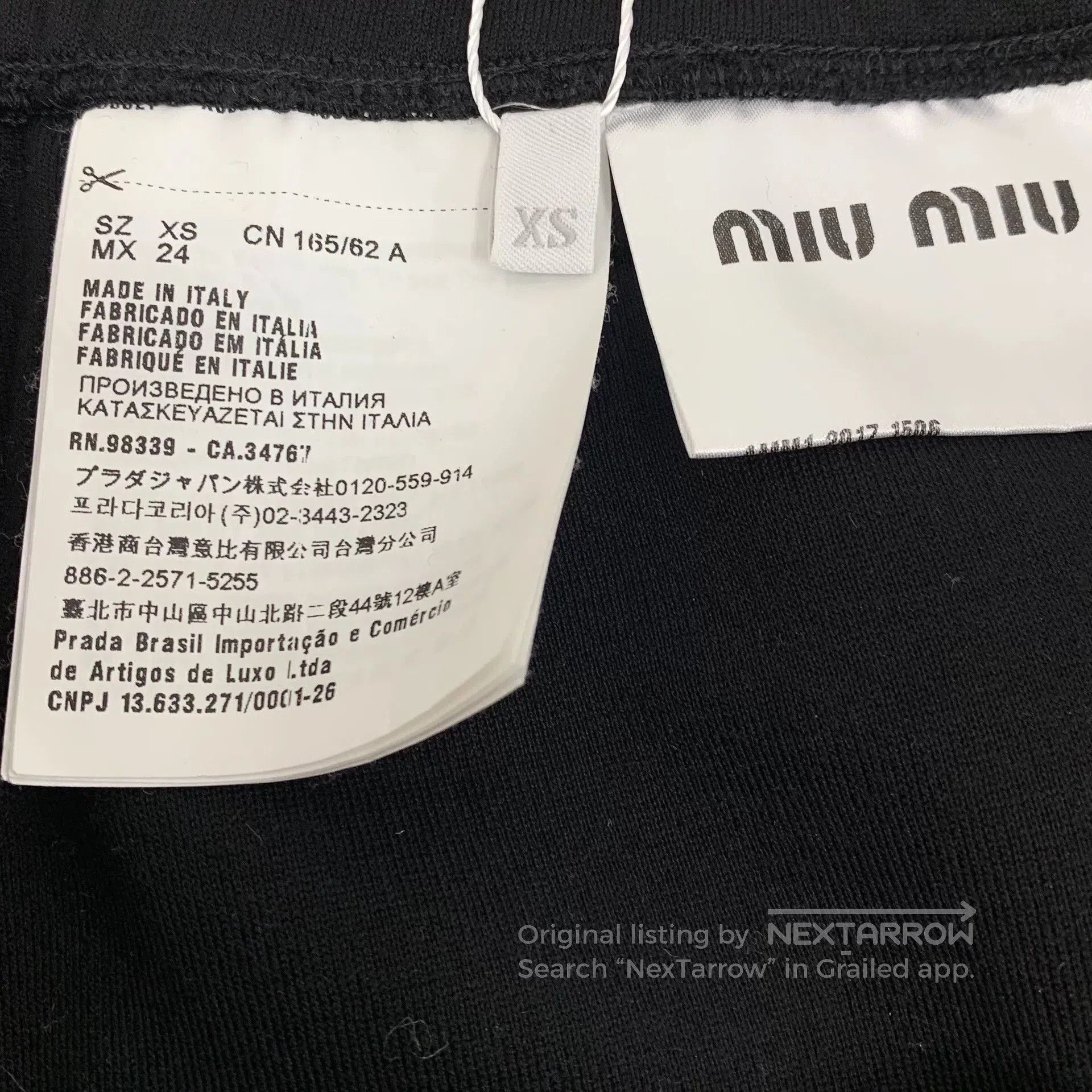 Miu Miu Miu Miu Black Side Stripe Cotton Skirt. Size 23" - 7 Thumbnail