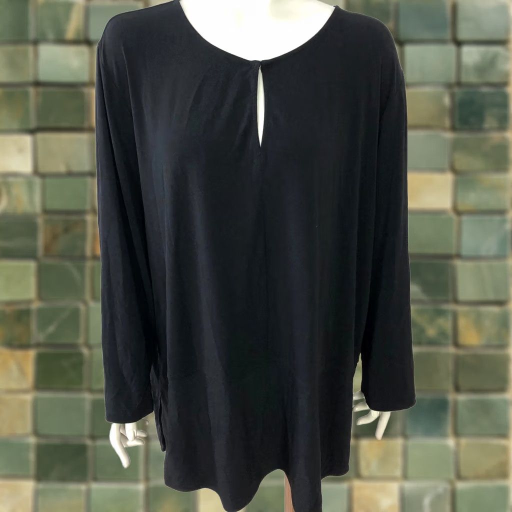 Ralph Lauren Lauren Ralph Lauren Plus 3X Blouse Shirt Top Black Size XXL / US 16-18 / IT 52-54 - 1 Thumbnail
