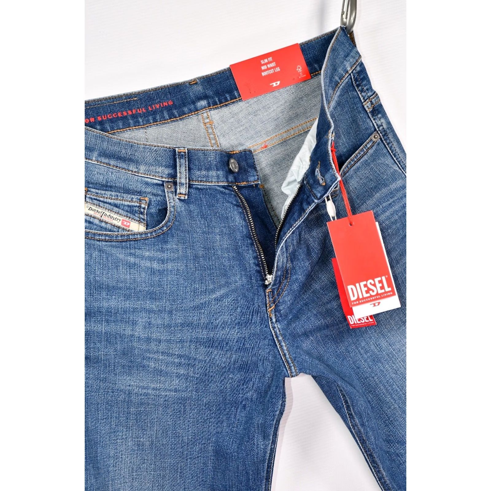 Diesel DIESEL Jeans Bootcut Slim Fit 2021-09D47 W30 L30 Blue Mens Jeans 100% Cotton Stretch Regular Size 30 Inseam 32.68in Size US 30 / EU 46 - 6 Thumbnail