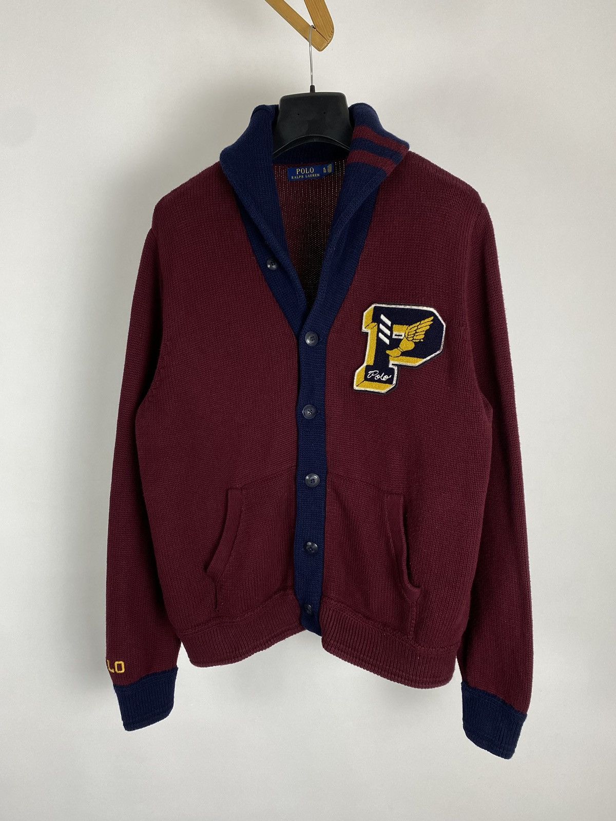 Polo Ralph top Lauren shawl collar pwing cardigan