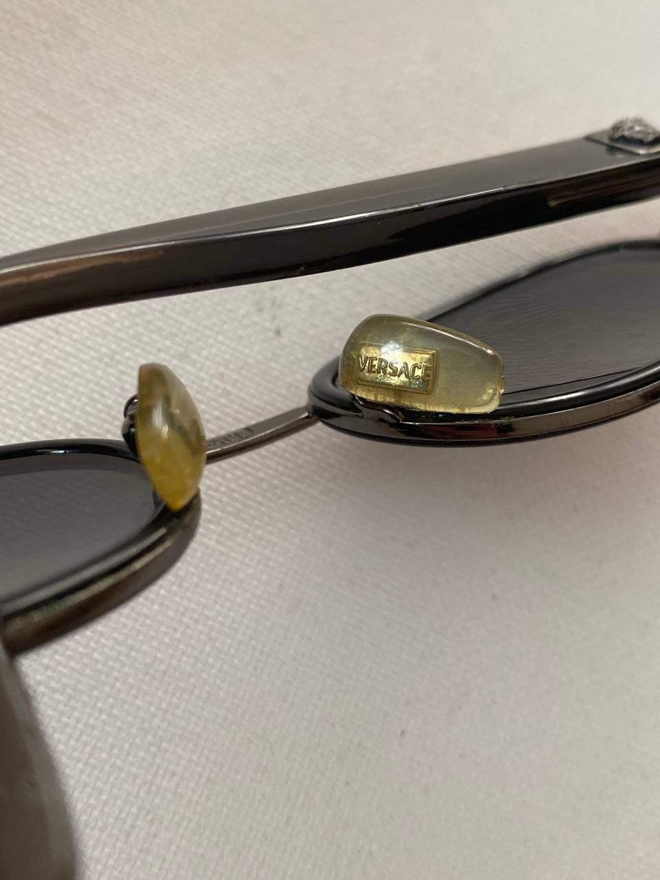 Versace Gianni Versace 1996 Vintage Oval Silver Medusa Sunglasses Size ONE SIZE - 6 Thumbnail