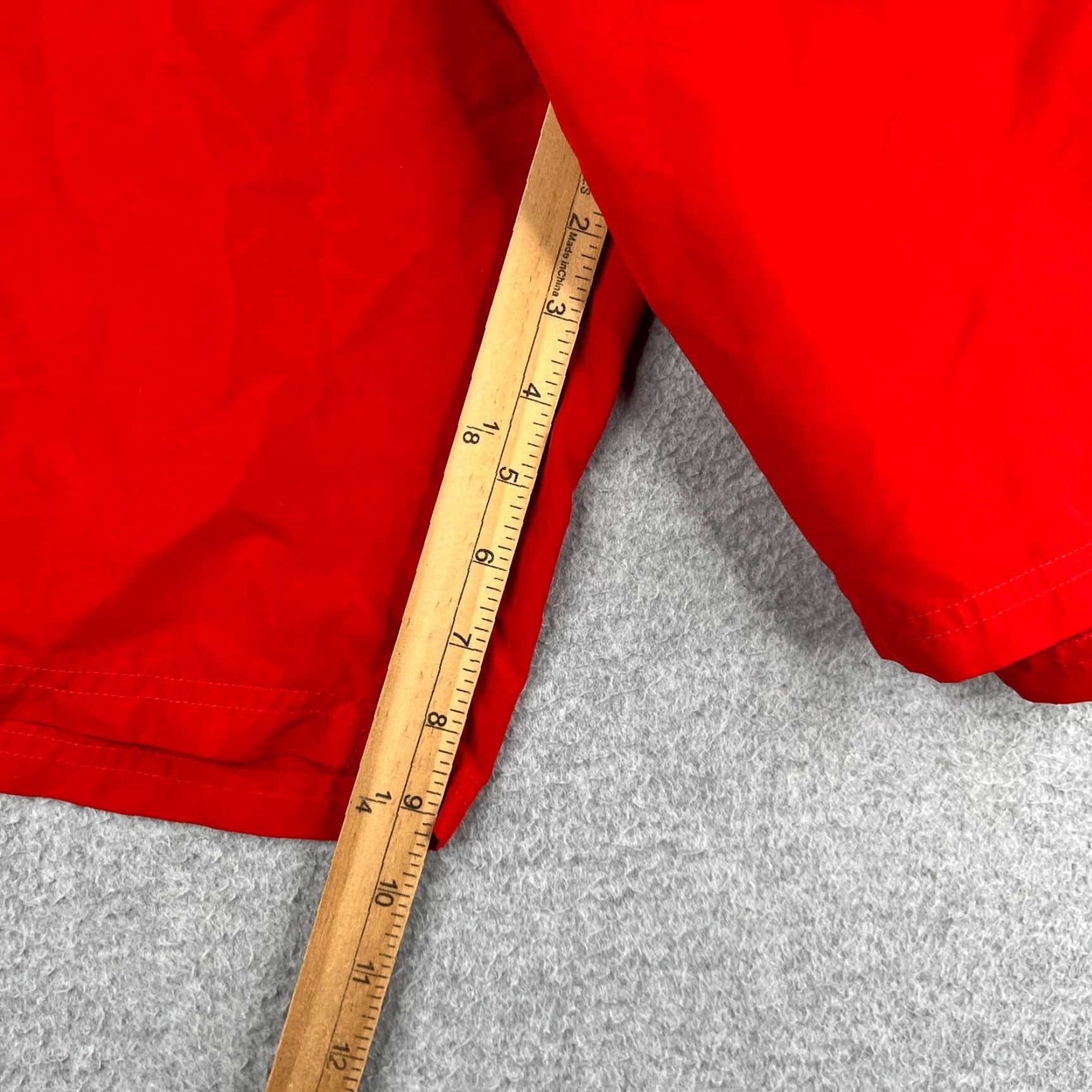 Fubu FUBU Swim Trunks Mens Large Red Solid Pockets Draw String Lined Beach Surfing Size 42R - 4 Thumbnail