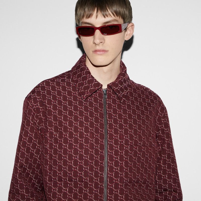 Gucci o1loc1c1225 803984 Wool Jacket With GG Shadow in Red Size US S / EU 44-46 / 1 - 4 Thumbnail