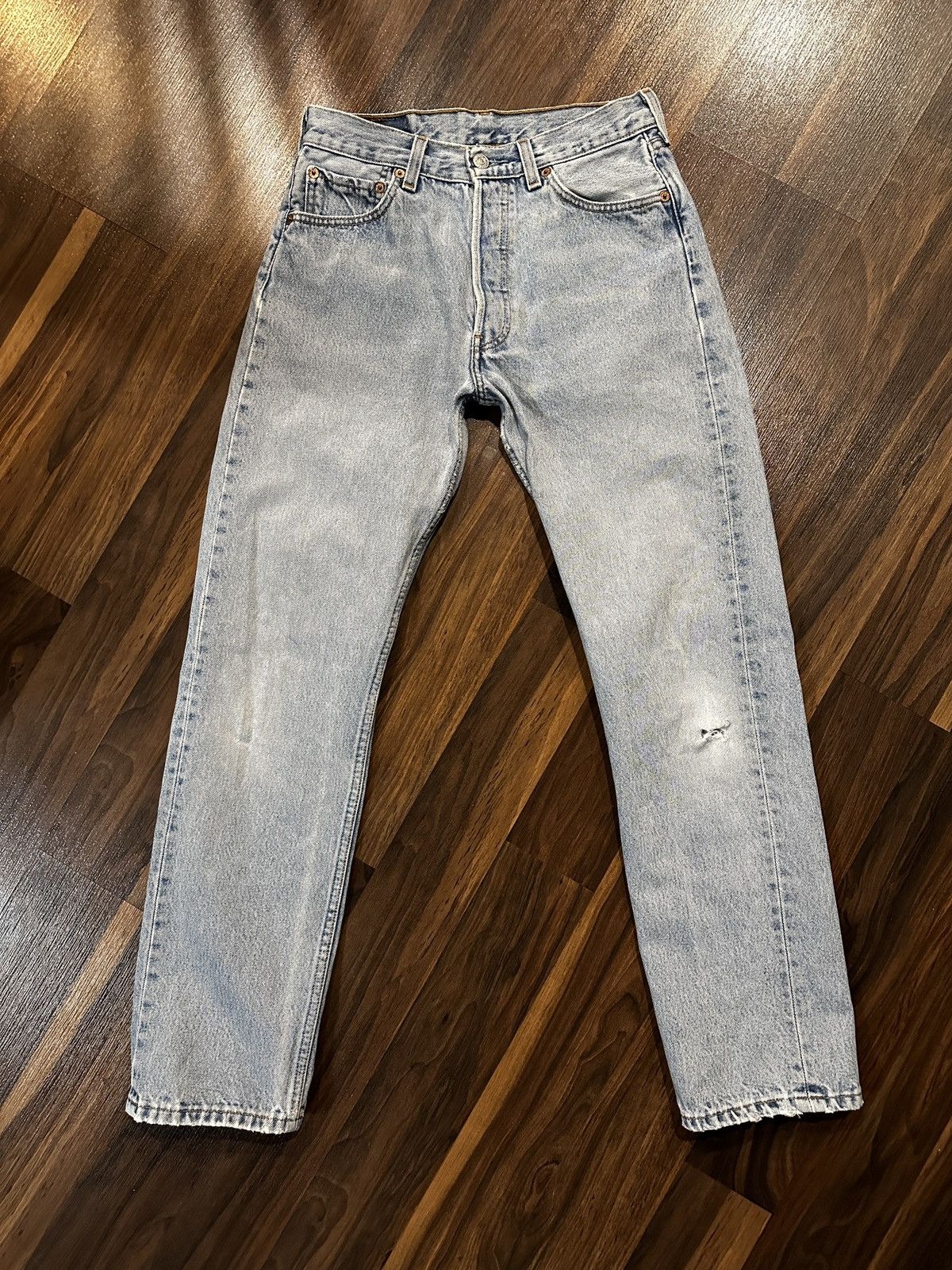 Levi's Vtg 90s 00s LEVIS 501 Button Fly Jeans 29 x 29 Size 29" - 12 Thumbnail