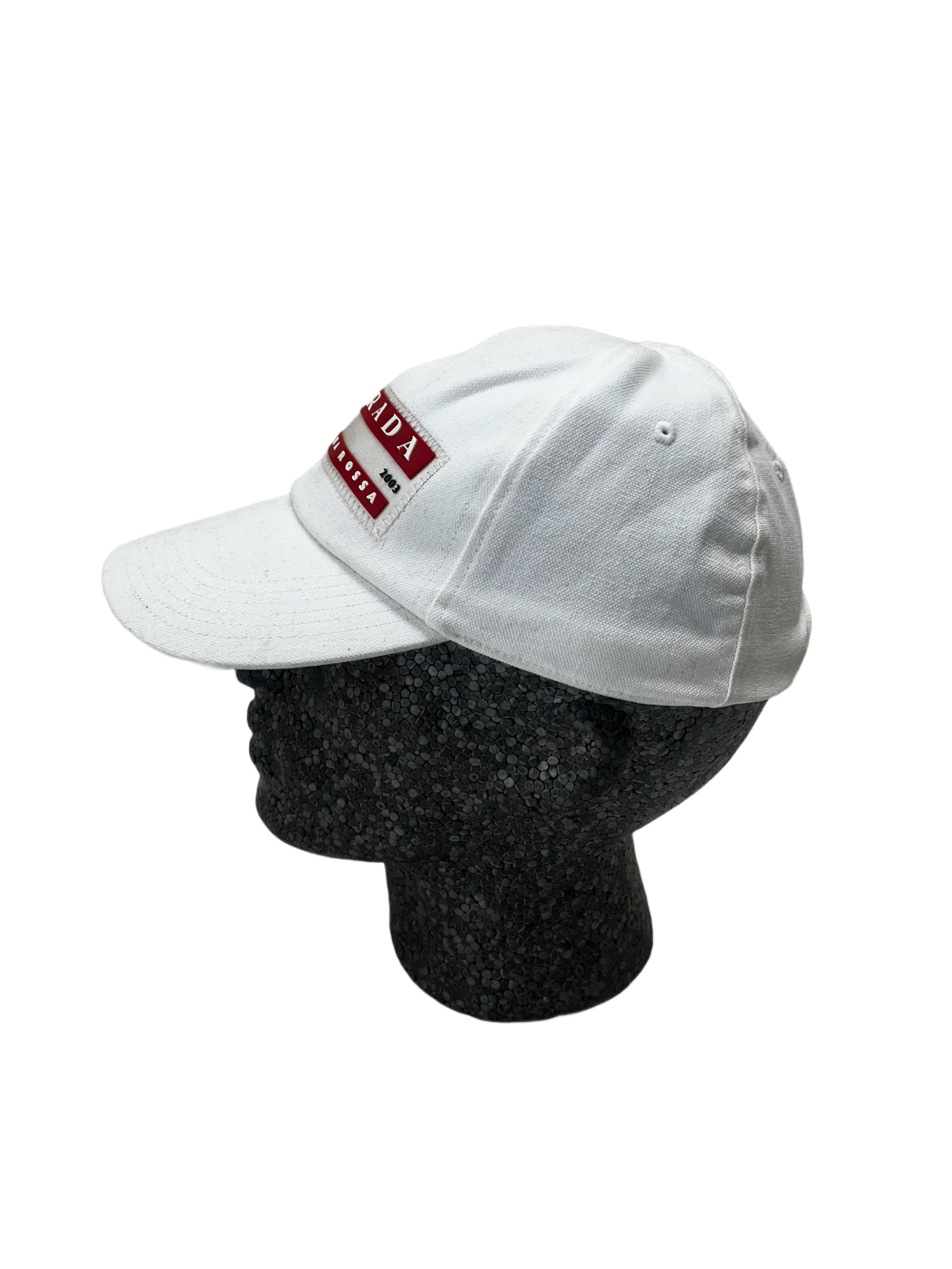 Prada Prada Linea Rossa White 'Luna Rossa' Hat With Logo Brand Size 30 - 4 Thumbnail