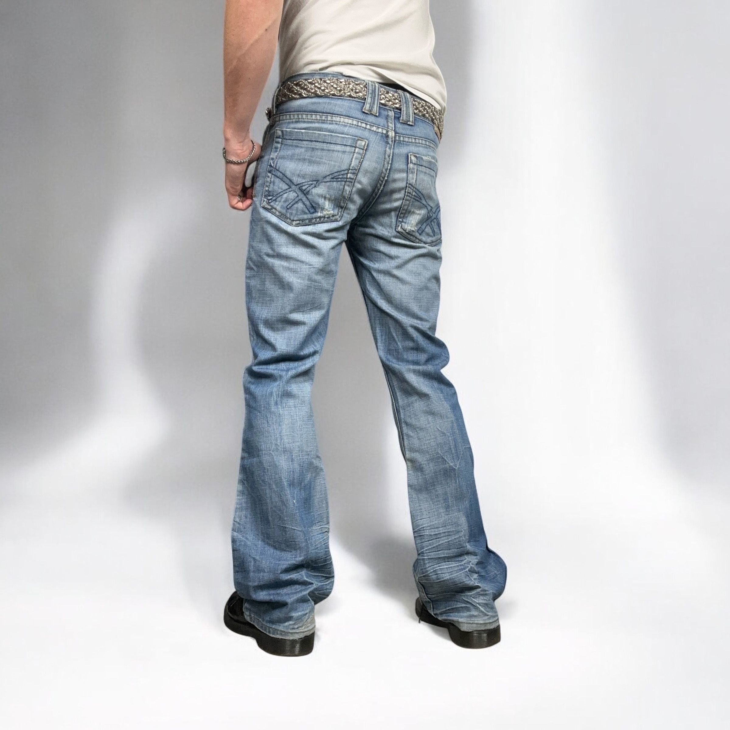 Japanese Brand × Vintage Vintage y2k Distressed Flare Denim Pants Jeans Baggy Size US 32 / EU 48 - 5 Thumbnail