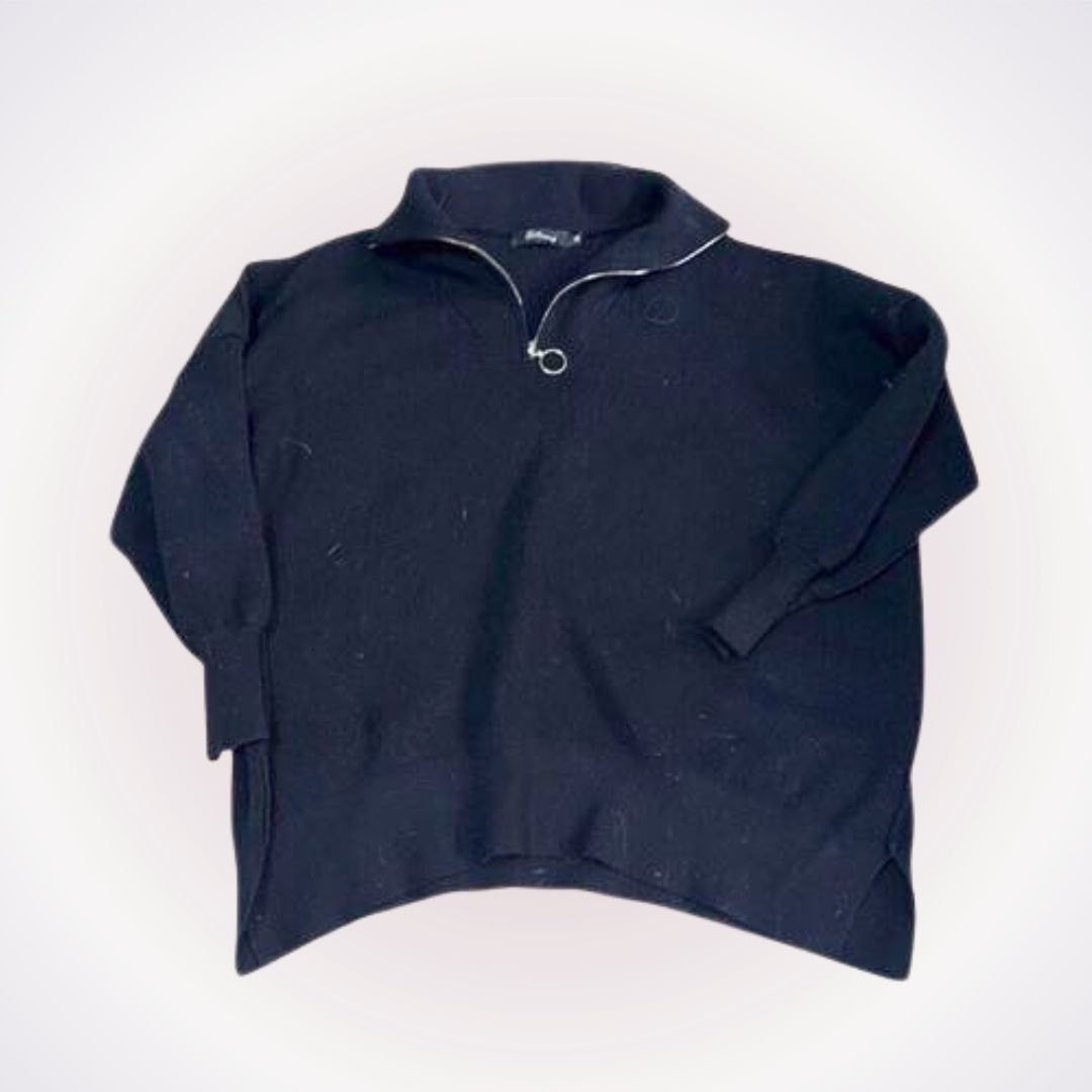 Other Amazon Essentials Black Knit Quarter-Zip Sweater | Sz M Size M / US 6-8 / IT 42-44 - 1 Thumbnail