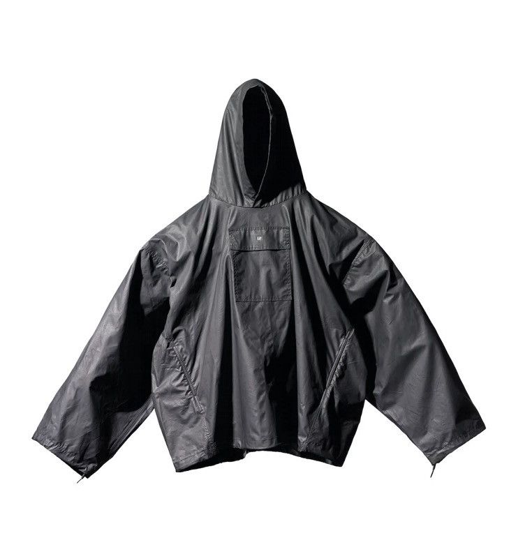 Gap Yeezy Gap Sateen Black Coated Cotton Anorak Hoodie | Grailed