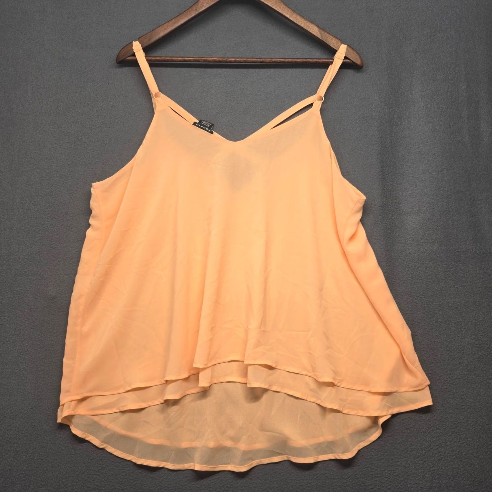 Torrid Torrid Peach Chiffon Tank Top Womens Large Layered Camisole Size L / US 10 / IT 46 - 2 Thumbnail