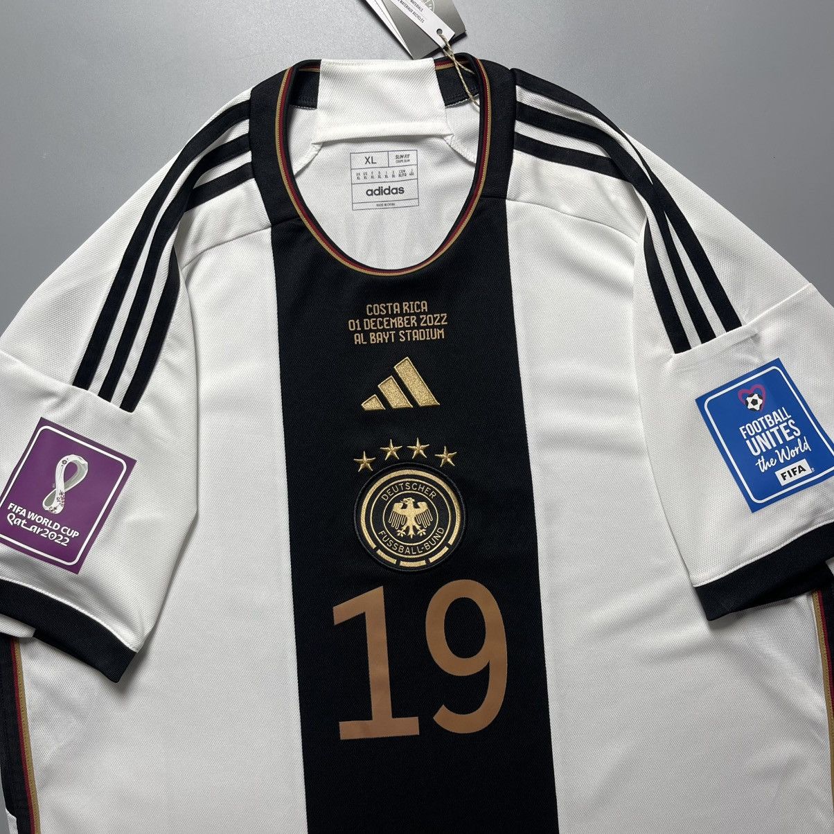 Adidas GERMANY ADIDAS 2022 WORLD CUP SOCCER HOME JERSEY #19 SANE Size US XL / EU 56 / 4 - 4 Thumbnail