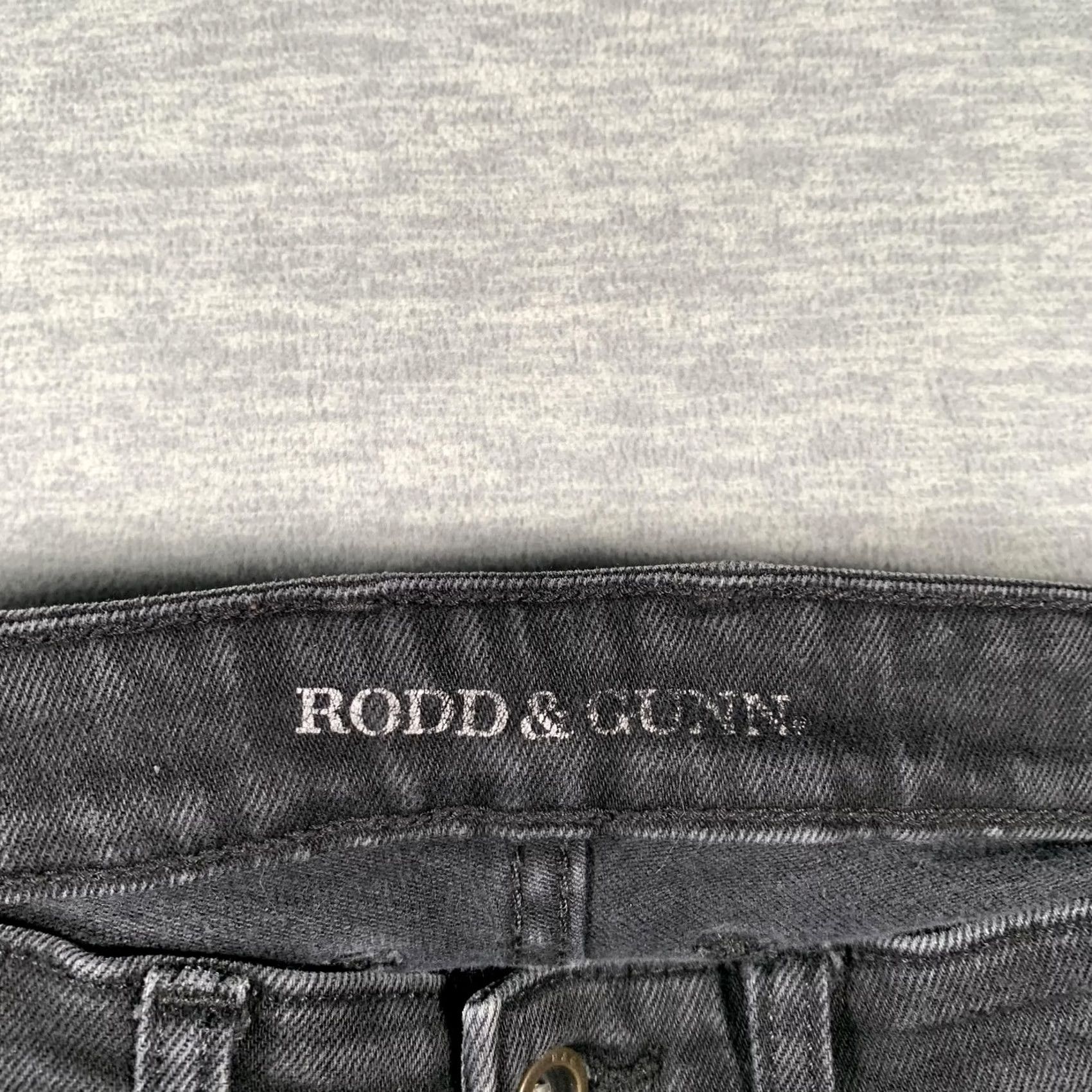 Rodd & Gunn Rodd & Gunn Jeans Mens 30R Slim Fit Denim Black Charcoal Leather Trim Size US 30 / EU 46 - 6 Thumbnail