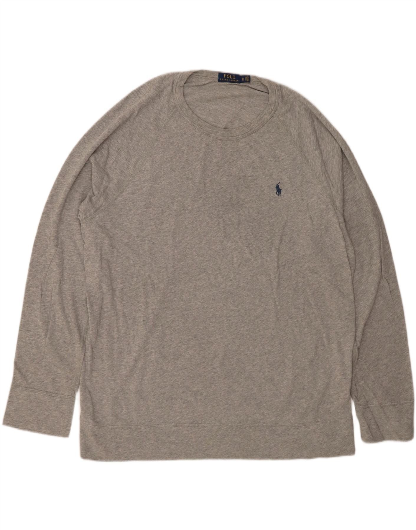 Polo Ralph Lauren Mens Sweatshirt Jumper XL Grey Flecked Cotton Size US XL / EU 56 / 4 - 1 Thumbnail