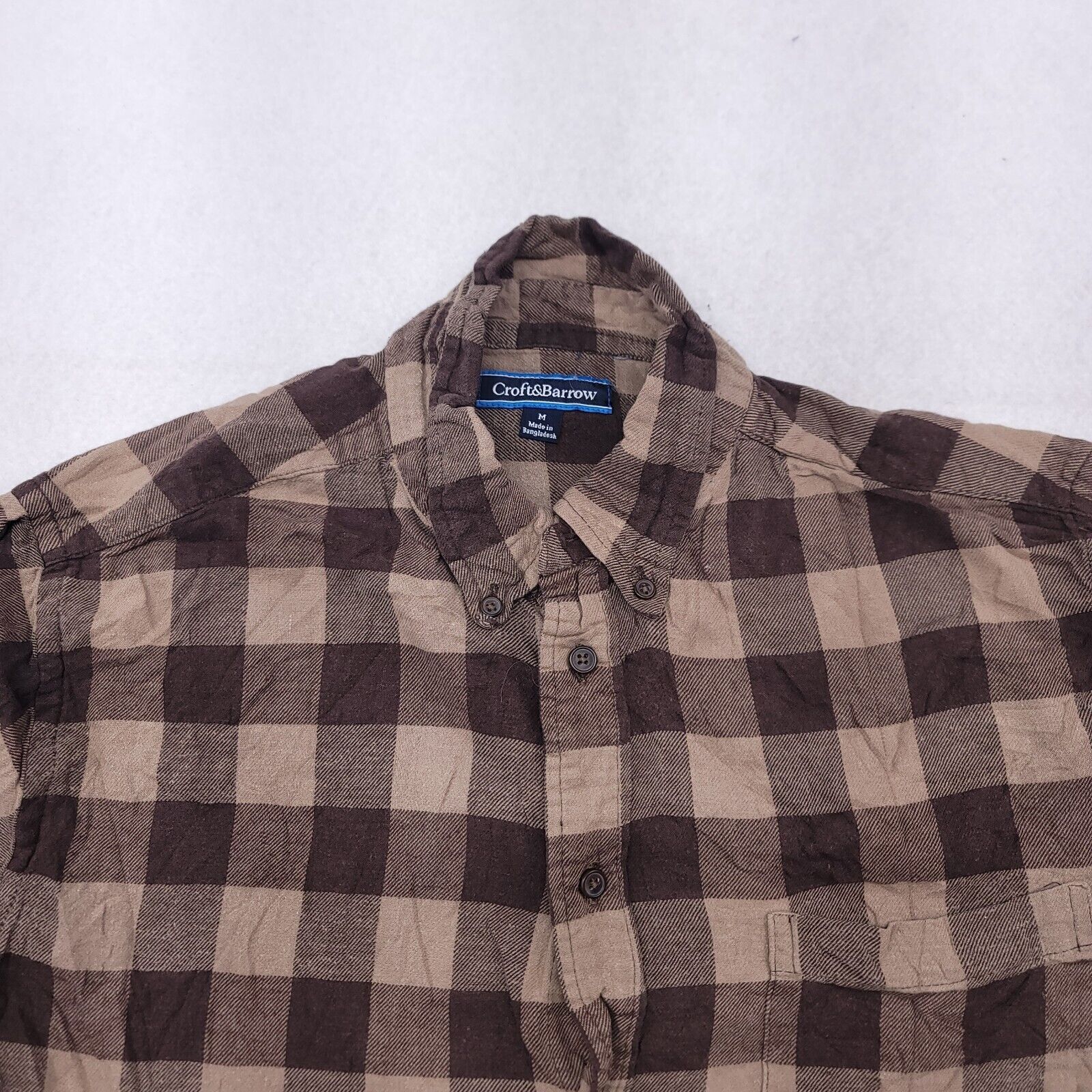 Croft & Barrow Croft & Barrow Gingham Flannel Shirt Mens Size Medium Brown Size US M / EU 48-50 / 2 - 1 Thumbnail