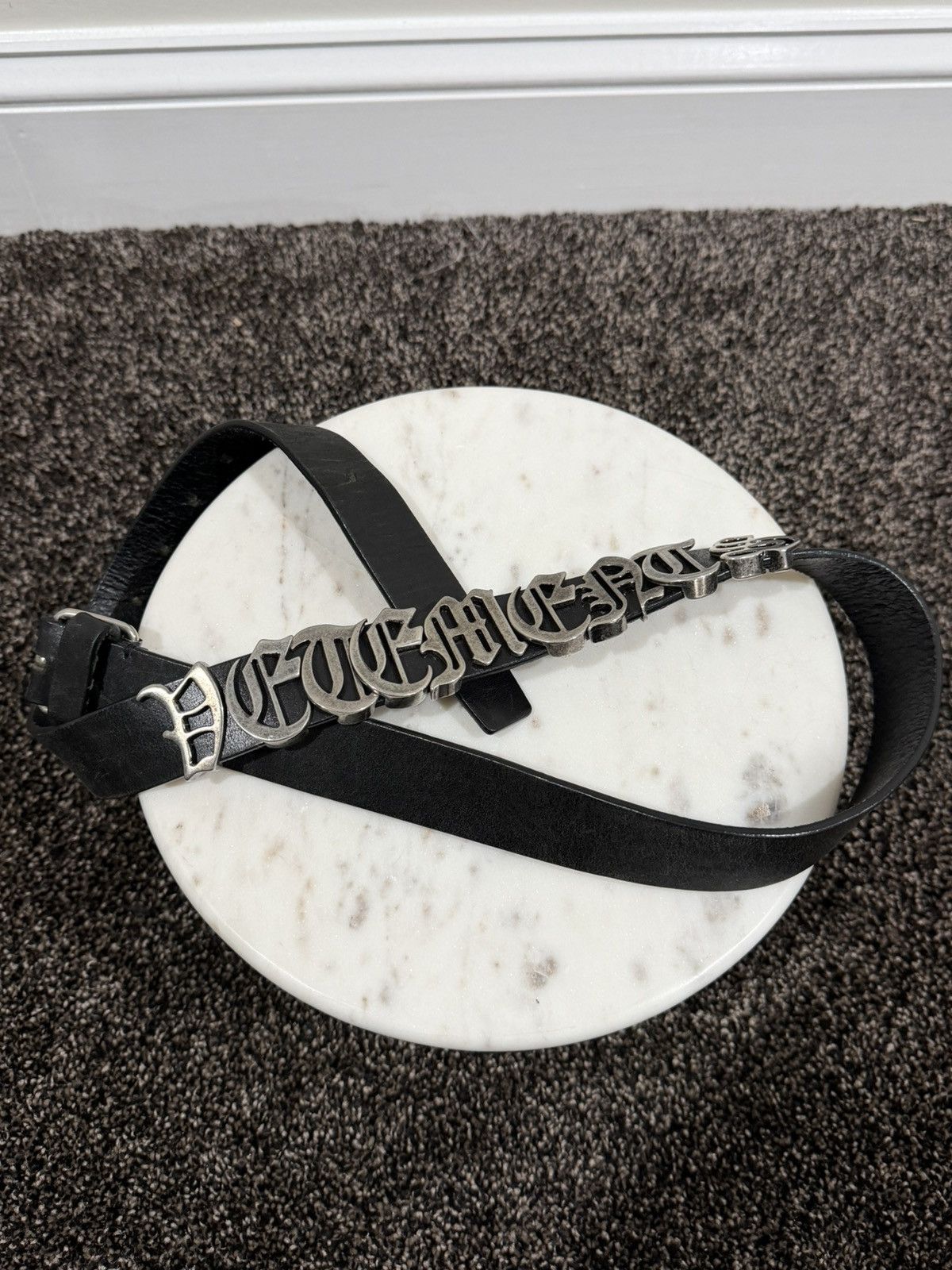 Vetements Vetements Gothic Logo Lettered Black/Silver Belt Size 32 - 3 Thumbnail