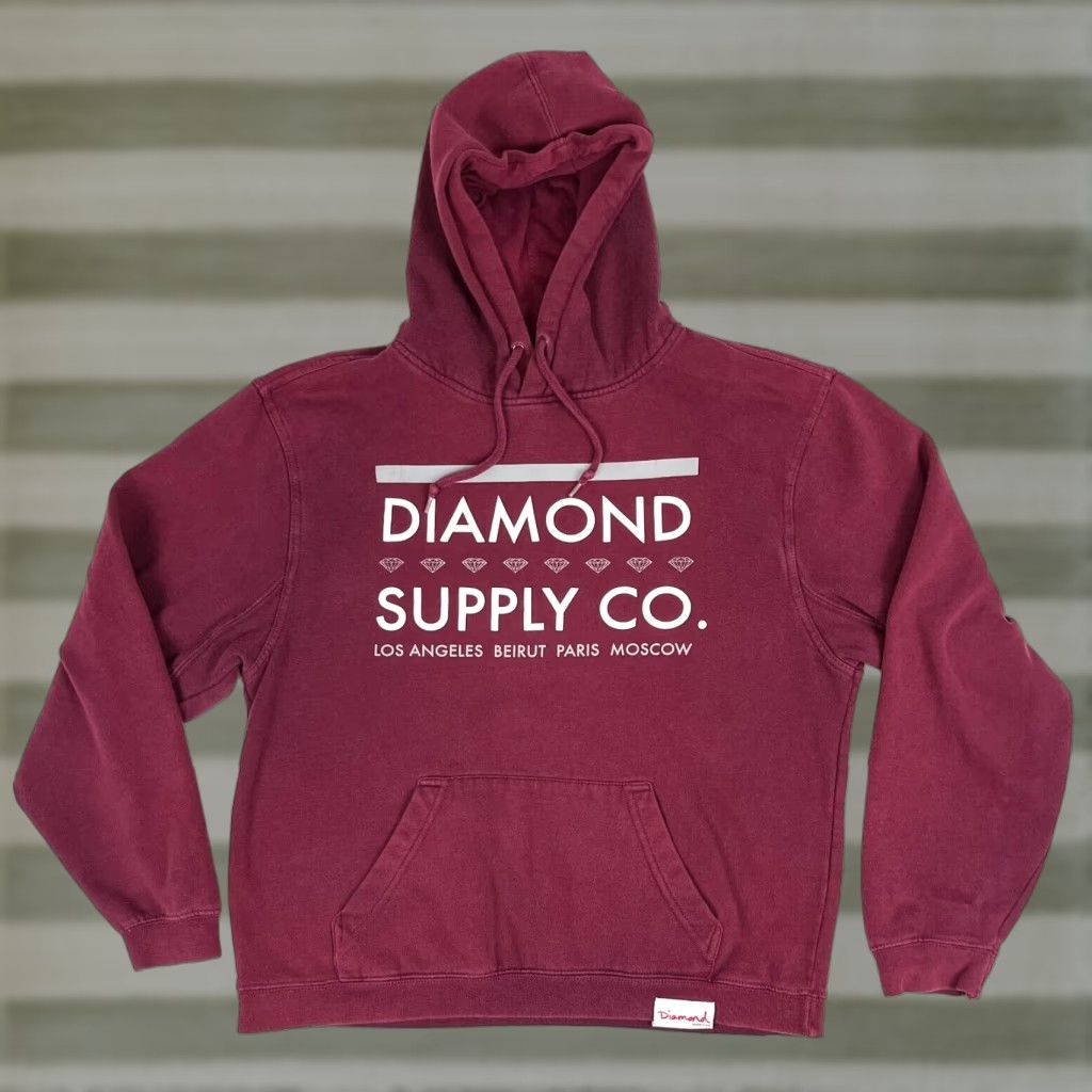 Vintage VINTAGE Diamond Supply Co. Hoodie Men’s Shirt Mens Size S Maroon Graphic Print Hooded Pullover Slim Regular Fashion Streetwear 90s Designer Size US S / EU 44-46 / 1 - 1 Thumbnail