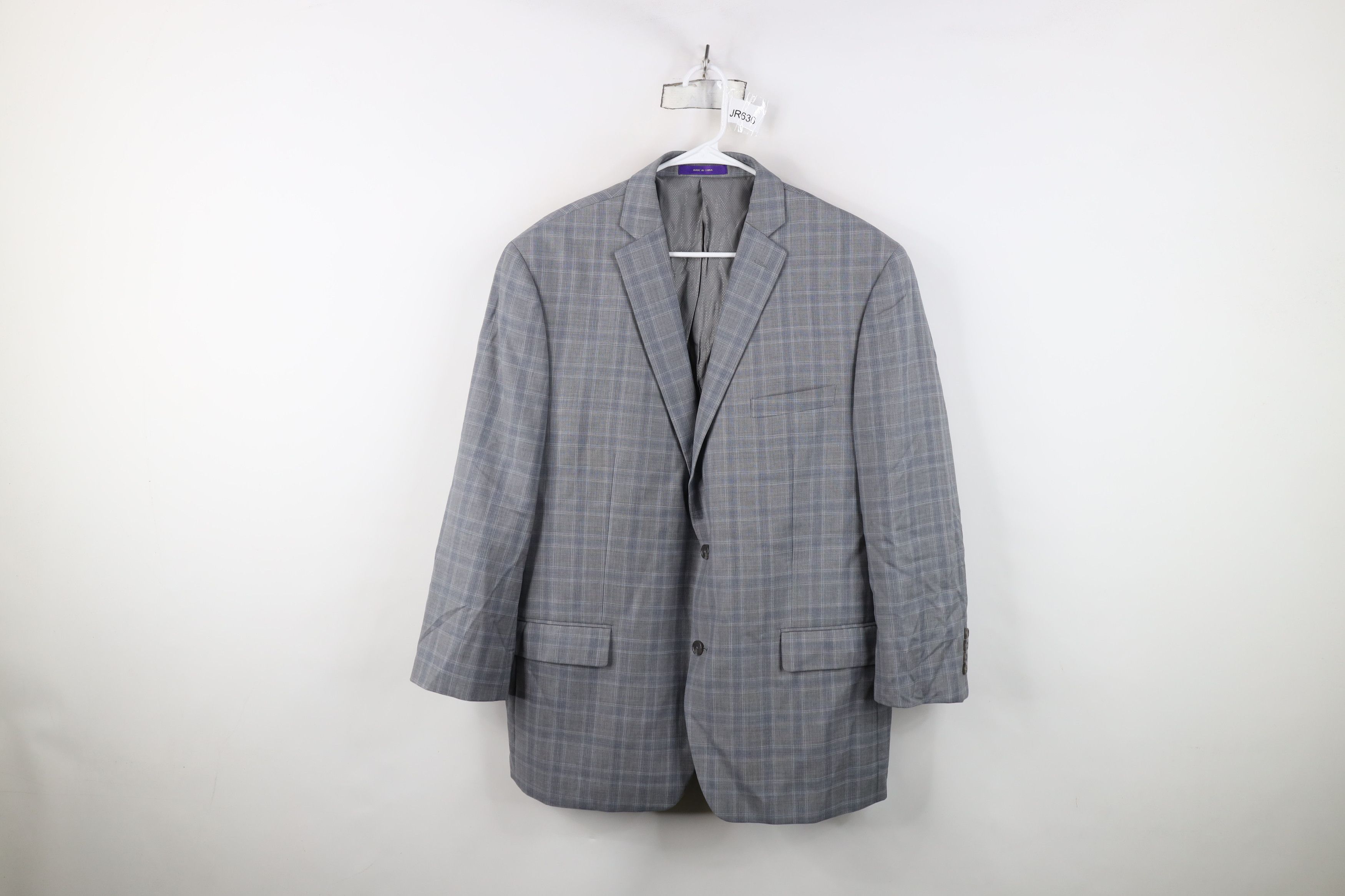 Tallia Tallia Sport Coat Suit Jacket Blazer Wedding Gray Plaid Size US XXL / EU 58 / 5 - 1 Thumbnail