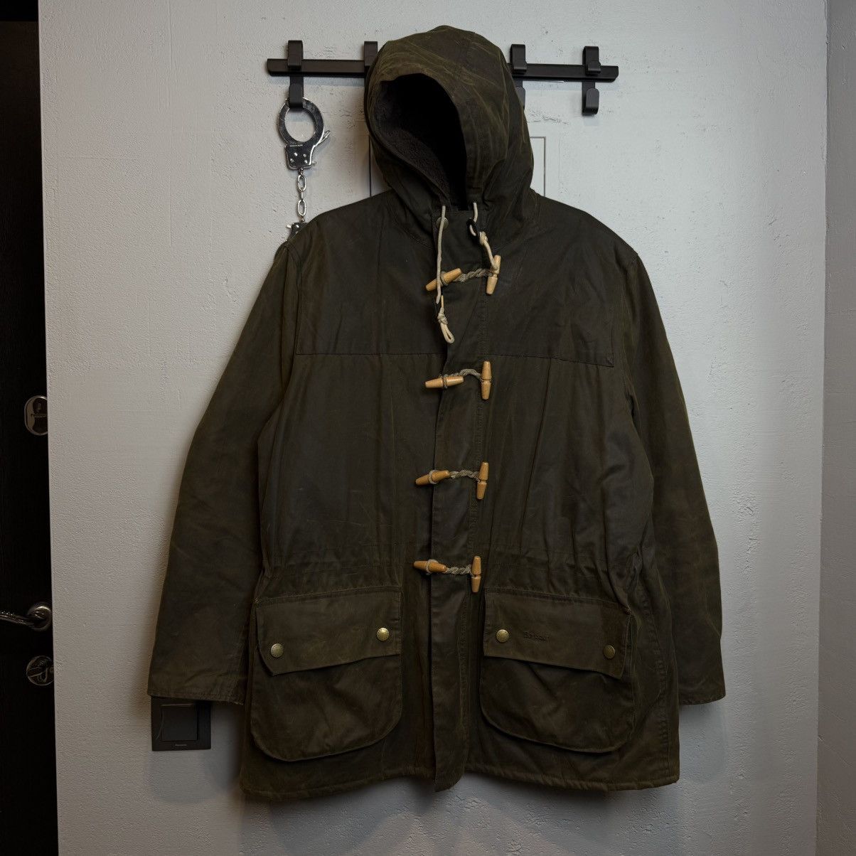 Barbour Vintage Barbour Duffel Coat Waxed Jacket Size US XL / EU 56 / 4 - 1 Thumbnail