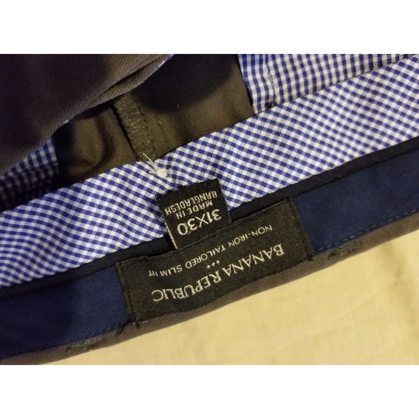 Banana Republic Banana Republic Pants Mens Chino Dress Flat Front Khaki Gray 31x30 31x29 Regular Straight Pockets Slant Pocket Cotton Button Size US 31 - 3 Thumbnail
