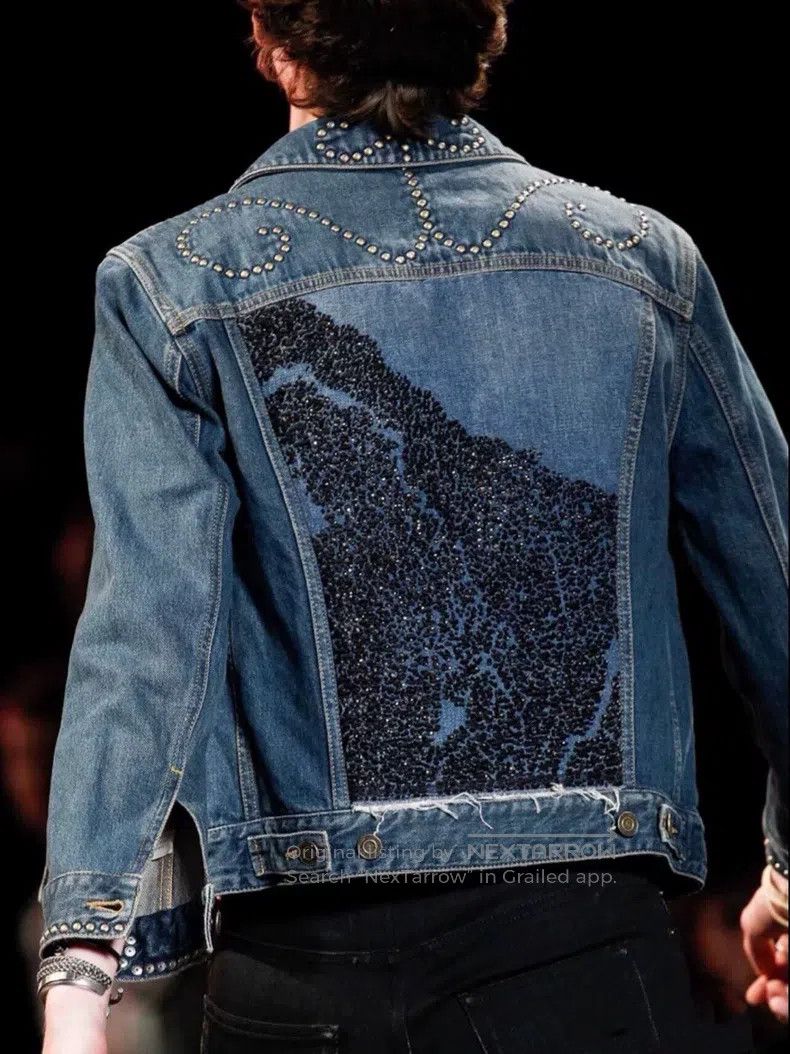 Saint Laurent Paris Saint Laurent Paris Blue Studded Rhinestone Distressed Den Size US XS / EU 42 / 0 - 1 Thumbnail