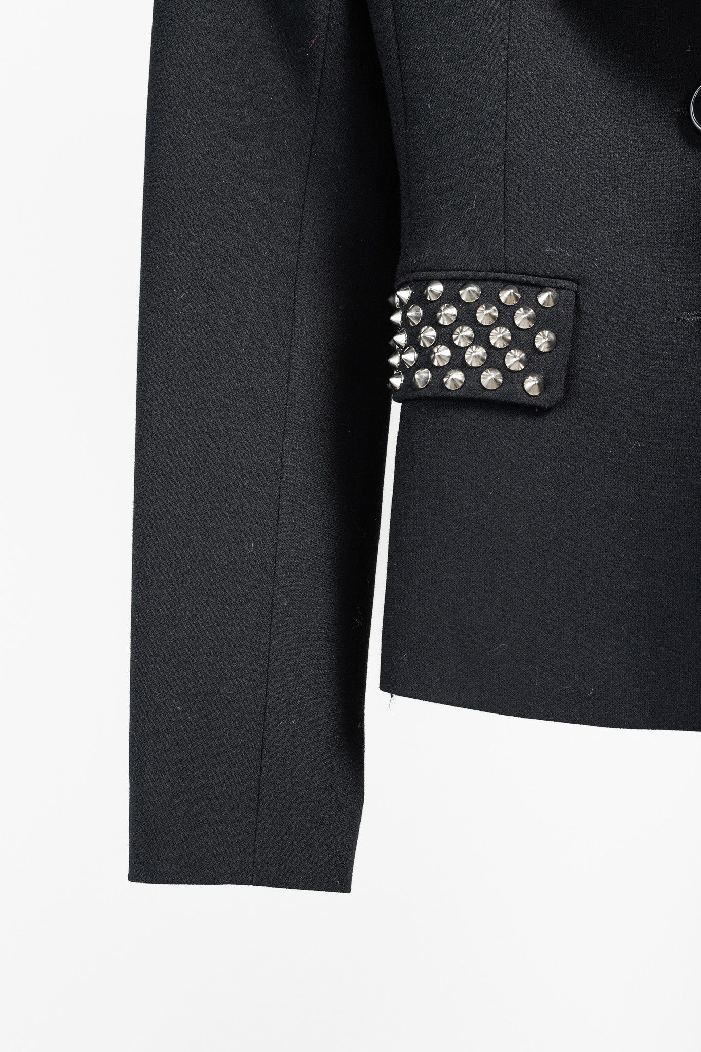 Designer Ursula H Paris Silver Studded Black Blazer Size XS / US 0-2 / IT 36-38 - 7 Thumbnail