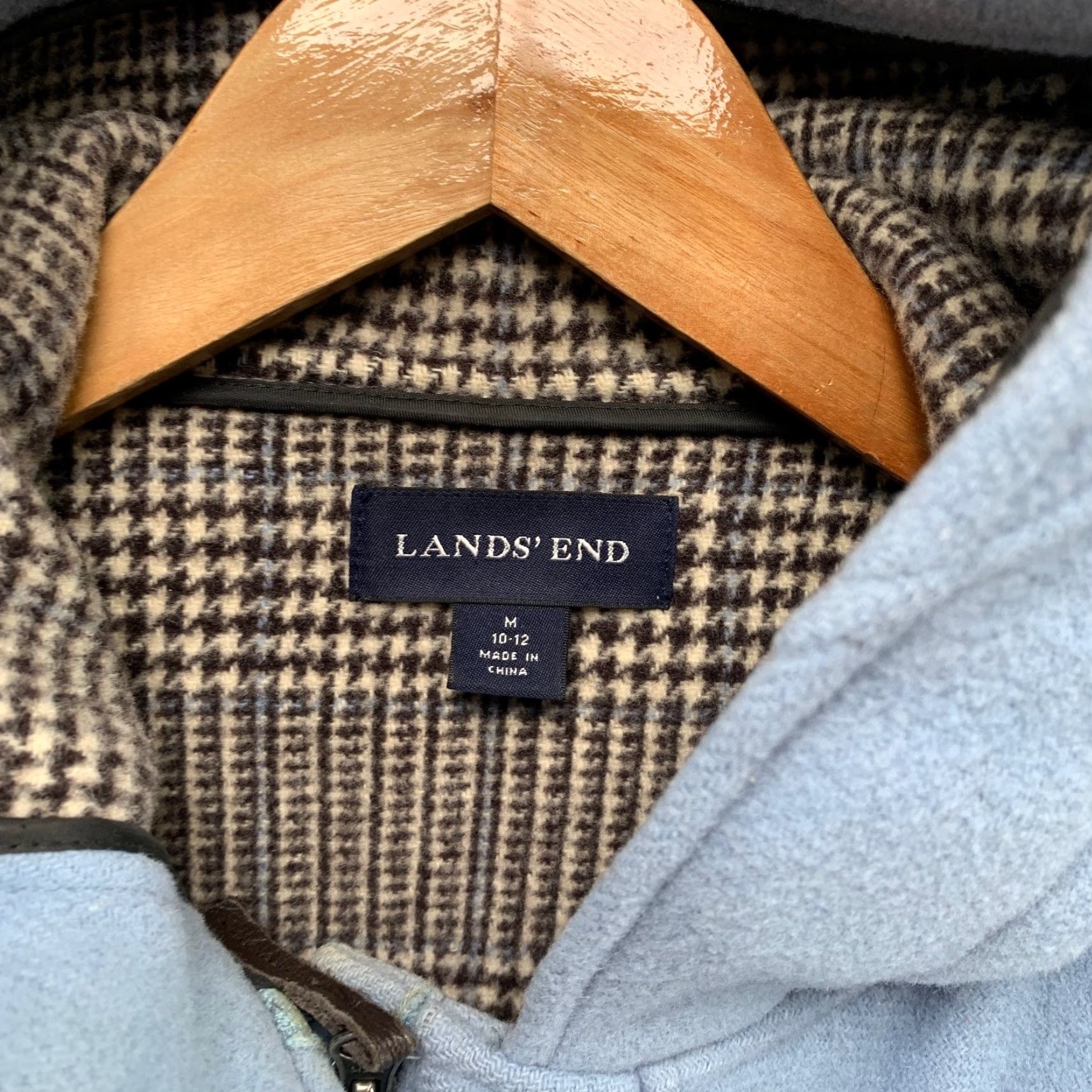 Lands' End Lands' End Wool Duffle Toggle Coat Womens Medium Sky Blue Hooded Coat Size M / US 6-8 / IT 42-44 - 4 Thumbnail