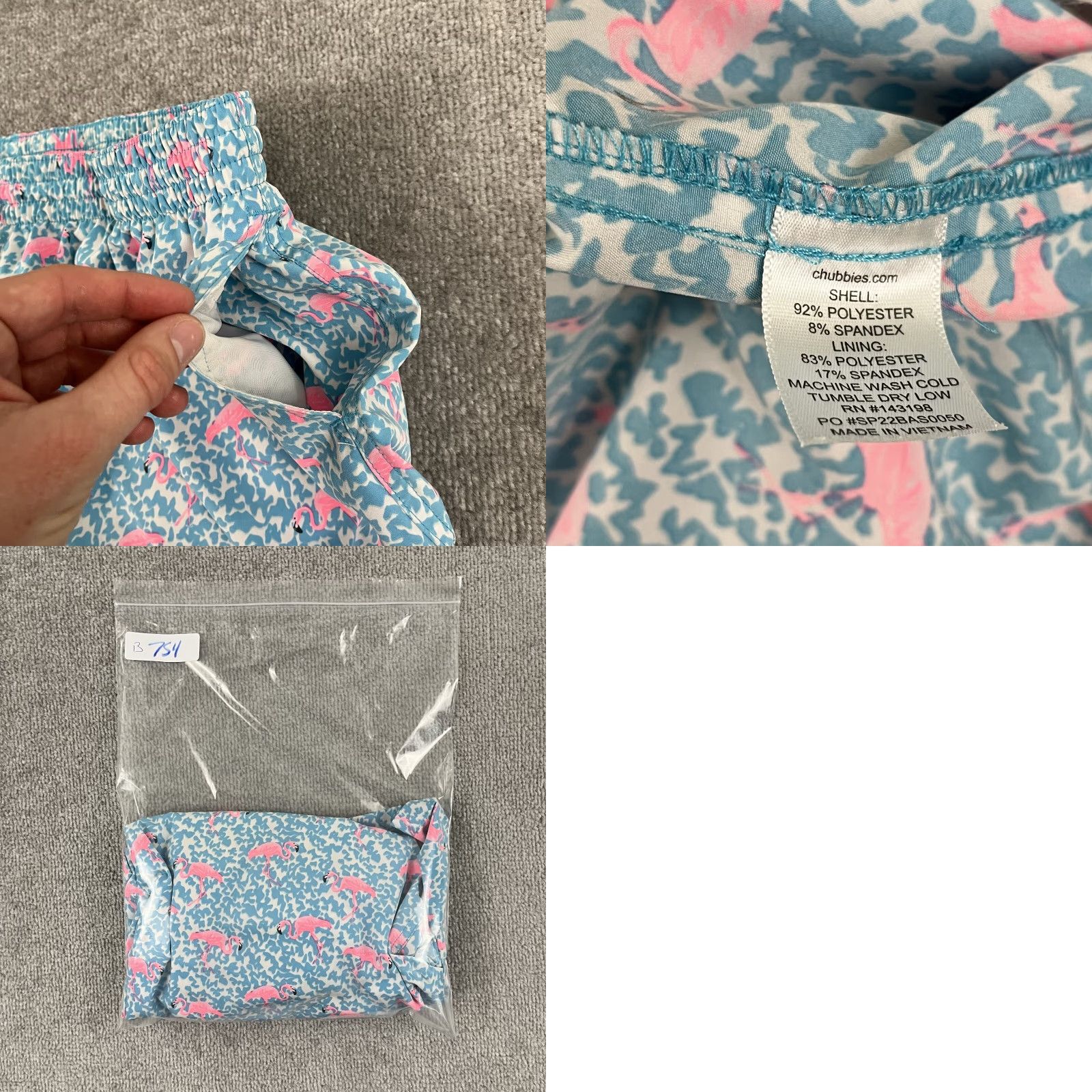 Chubbies VINTAGE Chubbies Swim Trunks Mens 2XL / 7" Lined Domingos Flamingos Beach Hawaiian Ocean Size US 39 - 8 Thumbnail