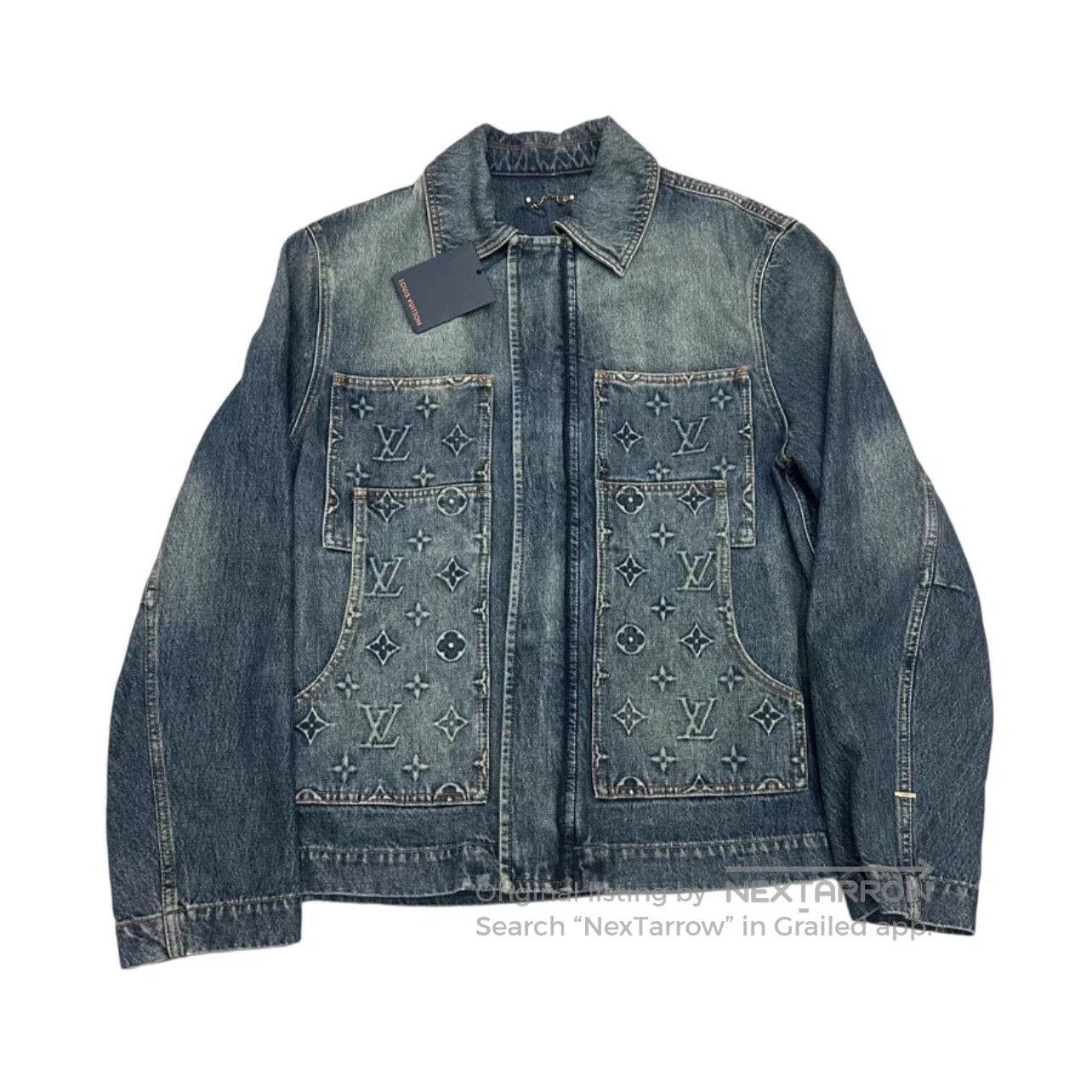 Louis Vuitton Louis Vuitton Blue Embossed Denim Jacket 46. Size US S / EU 44-46 / 1 - 1 Thumbnail
