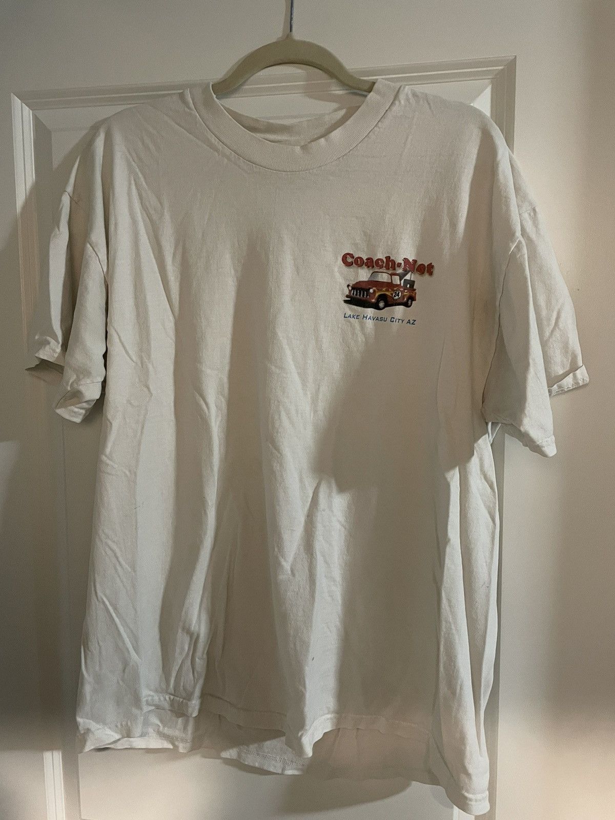 Vintage Coach Net Thrifted White Tee Size US XL / EU 56 / 4 - 1 Thumbnail
