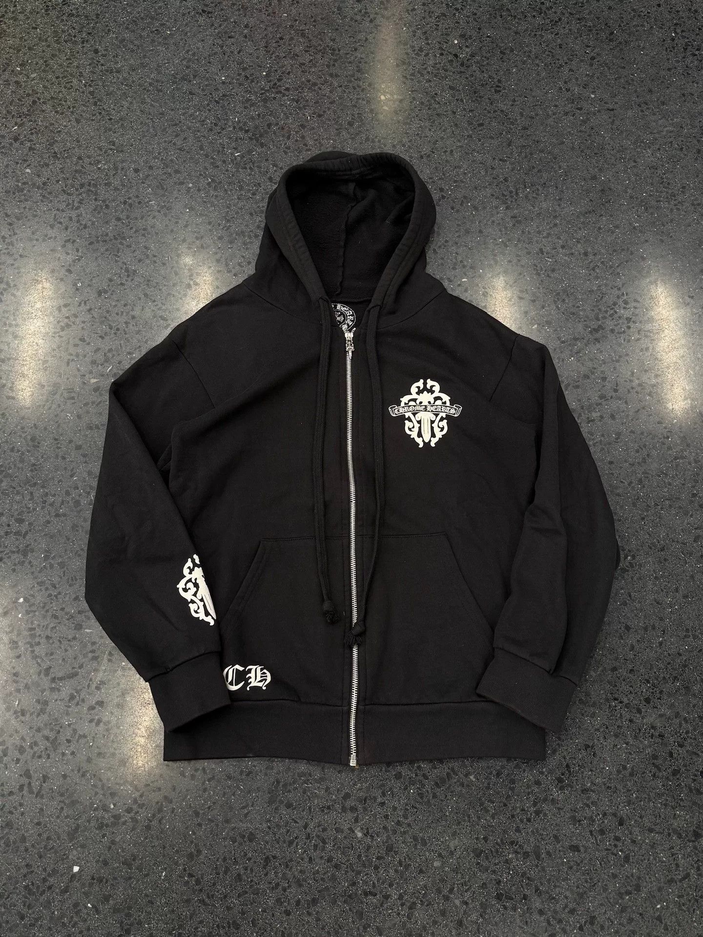 Chrome Hearts Chrome Hearts Black Zip Hoodie with Sword Prints Size US M / EU 48-50 / 2 - 1 Thumbnail