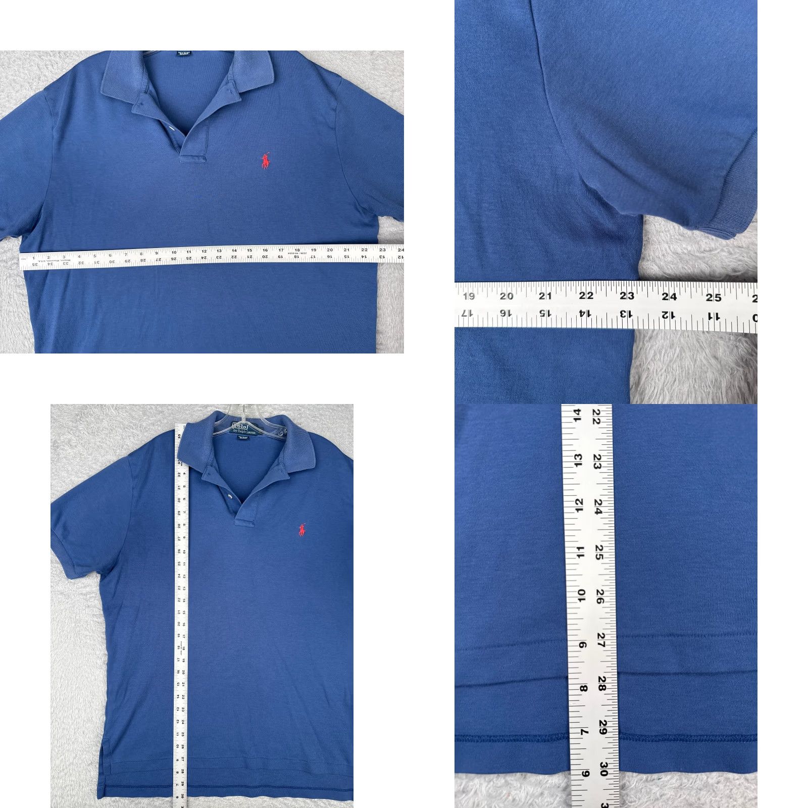 Ralph Lauren VINTAGE Ralph Lauren Polo Shirt Adult Large Blue 100% Cotton Short Sleeve Polo Mens Note: keep to original words only; must not add extraneous terms. Size US L / EU 52-54 / 3 - 8 Thumbnail