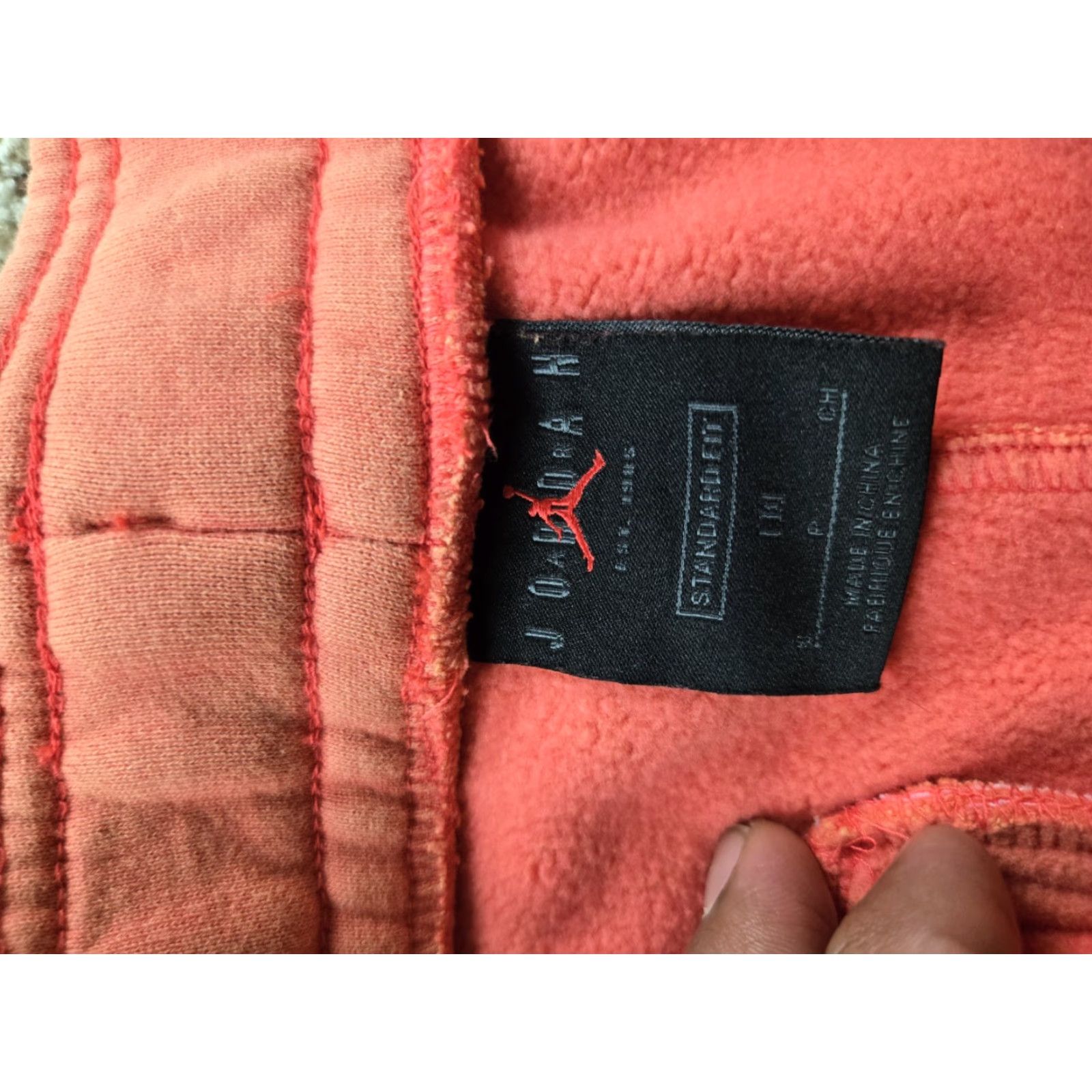 Nike Nike Jordan Shorts Mens S Coral Red Drawstring Heavyweight Routine Inseam 8in Cotton Spandex Fleece Logo Elastic Pockets Casual Size US 29 - 4 Thumbnail