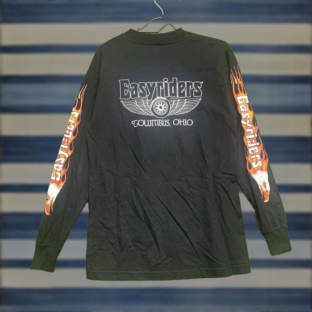 Harley Davidson Harley-Davidson Vintage Long Sleeve Shirt Mens M Black 90s Skull Fire Graphic Print USA Size US M / EU 48-50 / 2 - 1 Thumbnail