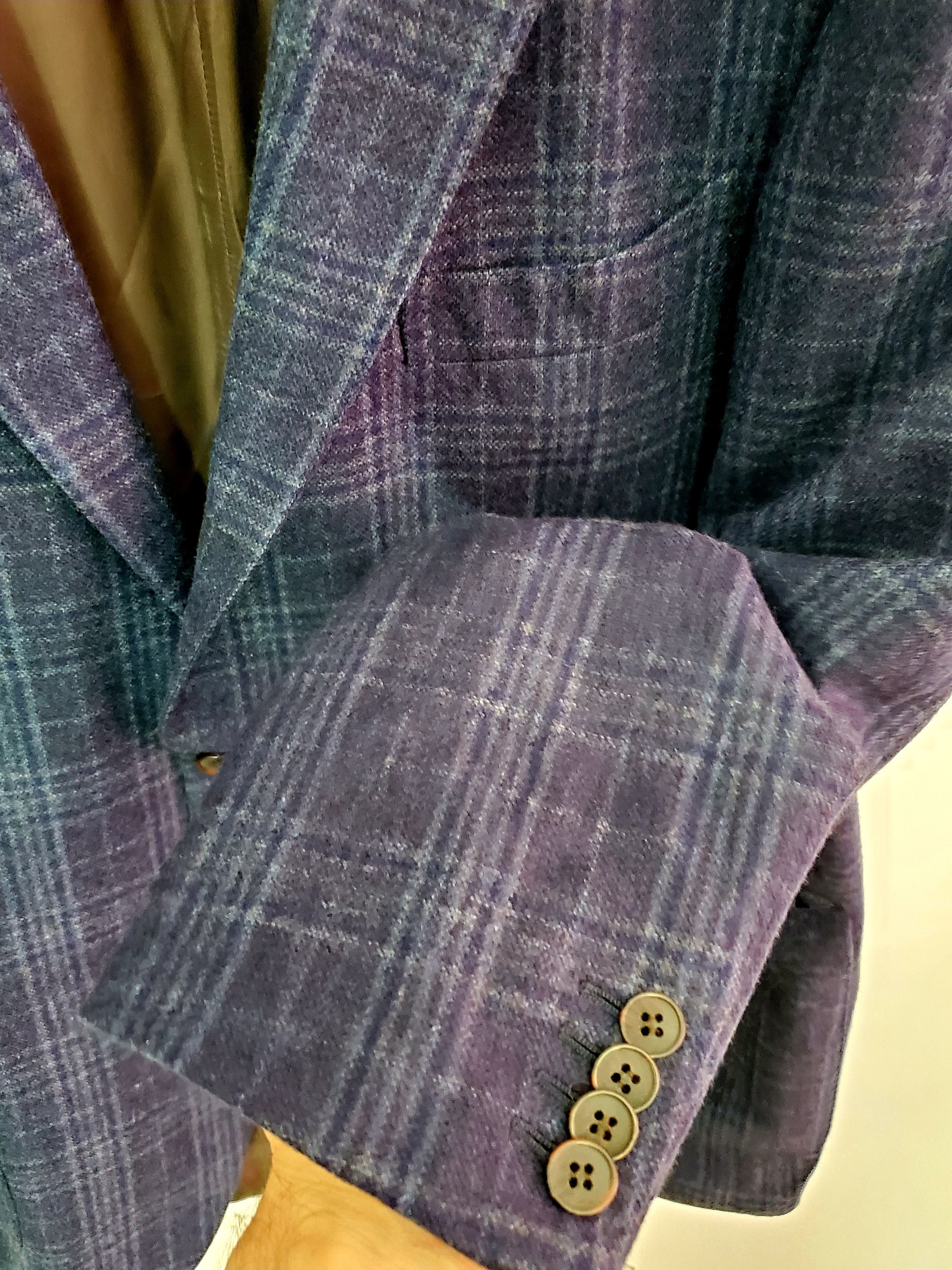 Suitsupply SUITSUPPLY x E. THOMAS Wool & Cashmere Checked Havana Blazer Size 48L - 2 Thumbnail