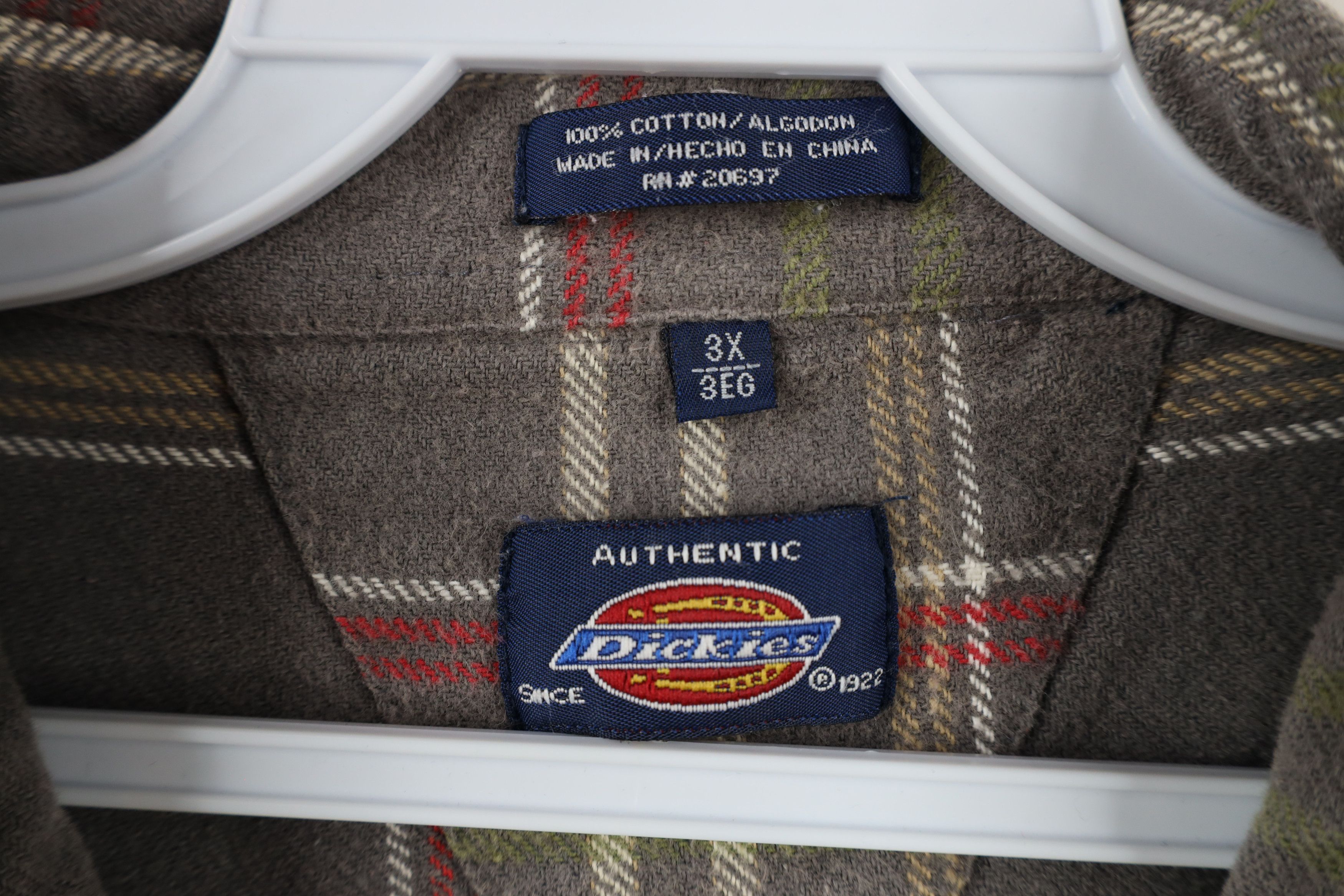 Dickies × Vintage Vintage 90s Dickies Heavyweight Button Shirt Plaid Cotton Size US XXL / EU 58 / 5 - 6 Thumbnail