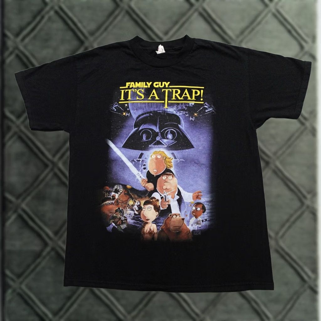 AAA Family Guy Tshirt Mens Large Black "It's a Trap" Movie Graphic Promo 21x27 Size US L / EU 52-54 / 3 - 1 Thumbnail