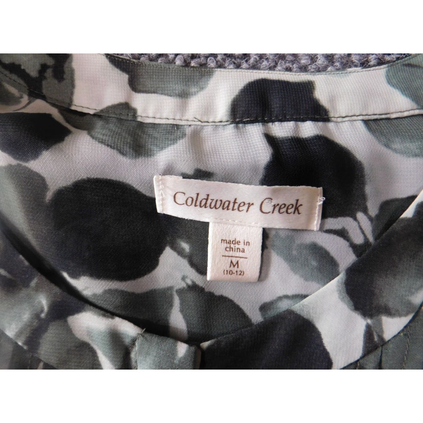 Coldwater Creek Coldwater Creek Blouse M Womens Green Floral Short Sleeve Crew Neck Pullover Casual Regular Stretch Shirts Size M / US 6-8 / IT 42-44 - 7 Thumbnail