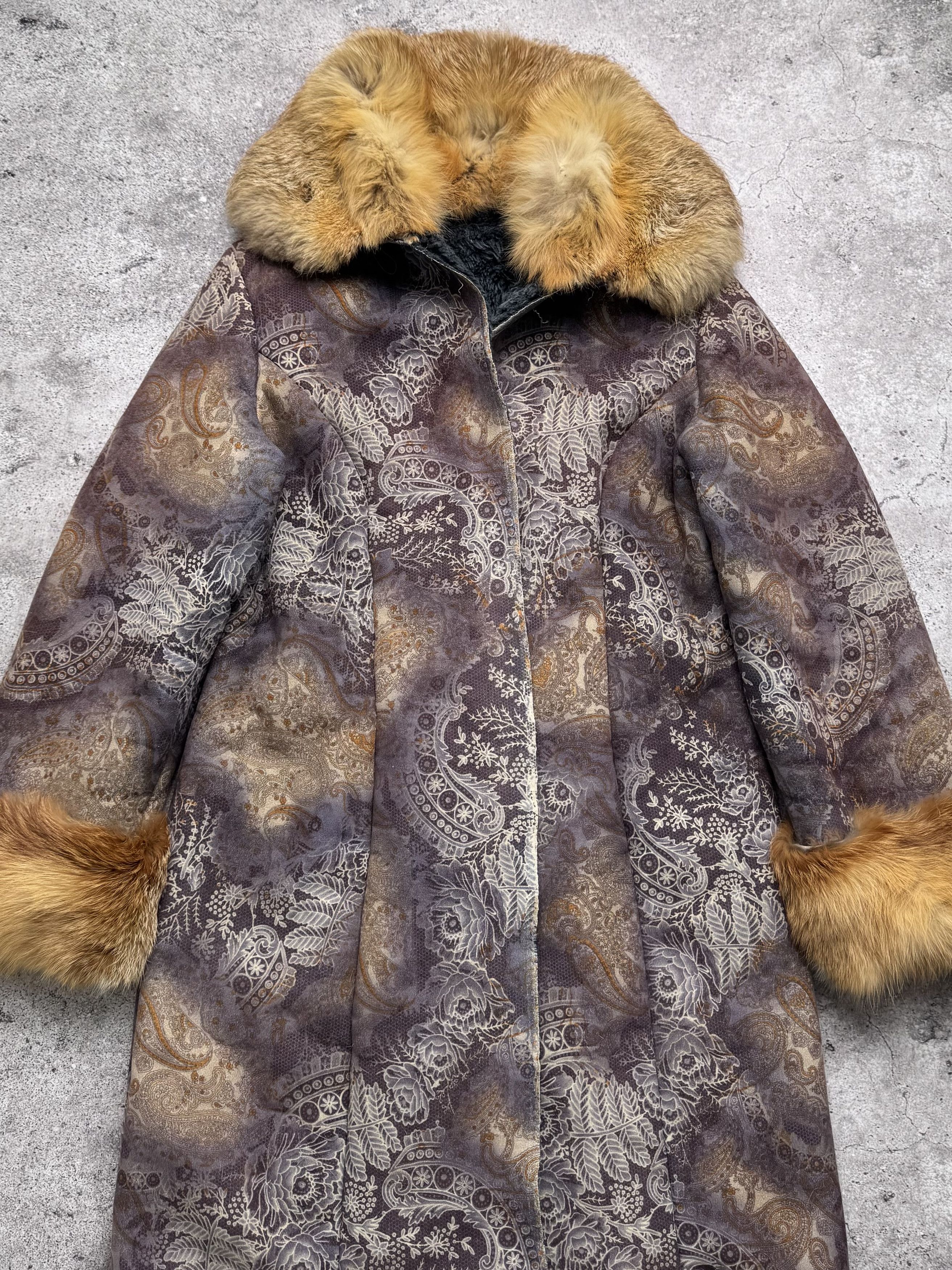 Vintage Vintage Faux Sheepskin Paisley Long Coat Size L / US 10 / IT 46 - 2 Thumbnail