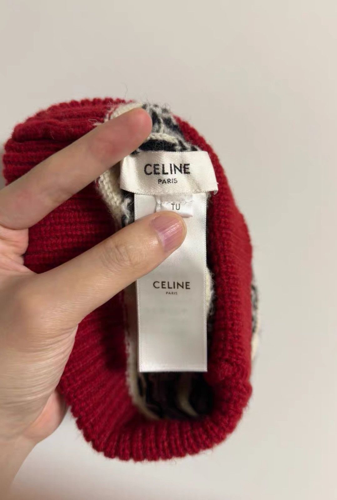 Celine Celine Ethnic Style Logo Beanie – Runway Knit No-Brim Hat Size ONE SIZE - 3 Thumbnail