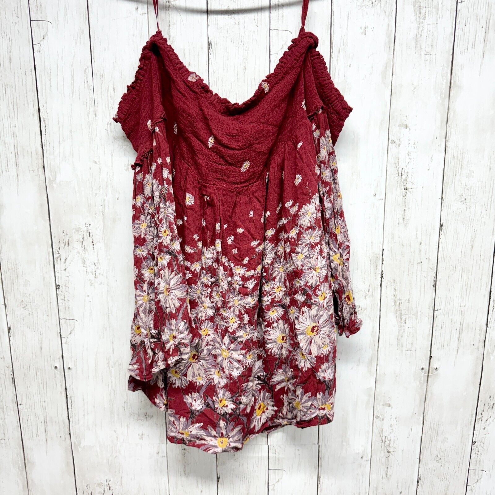 Other ECOT'E Double Cold Shoulder Long Sleeve Floral Red Strapless Size S / US 4 / IT 40 - 1 Thumbnail